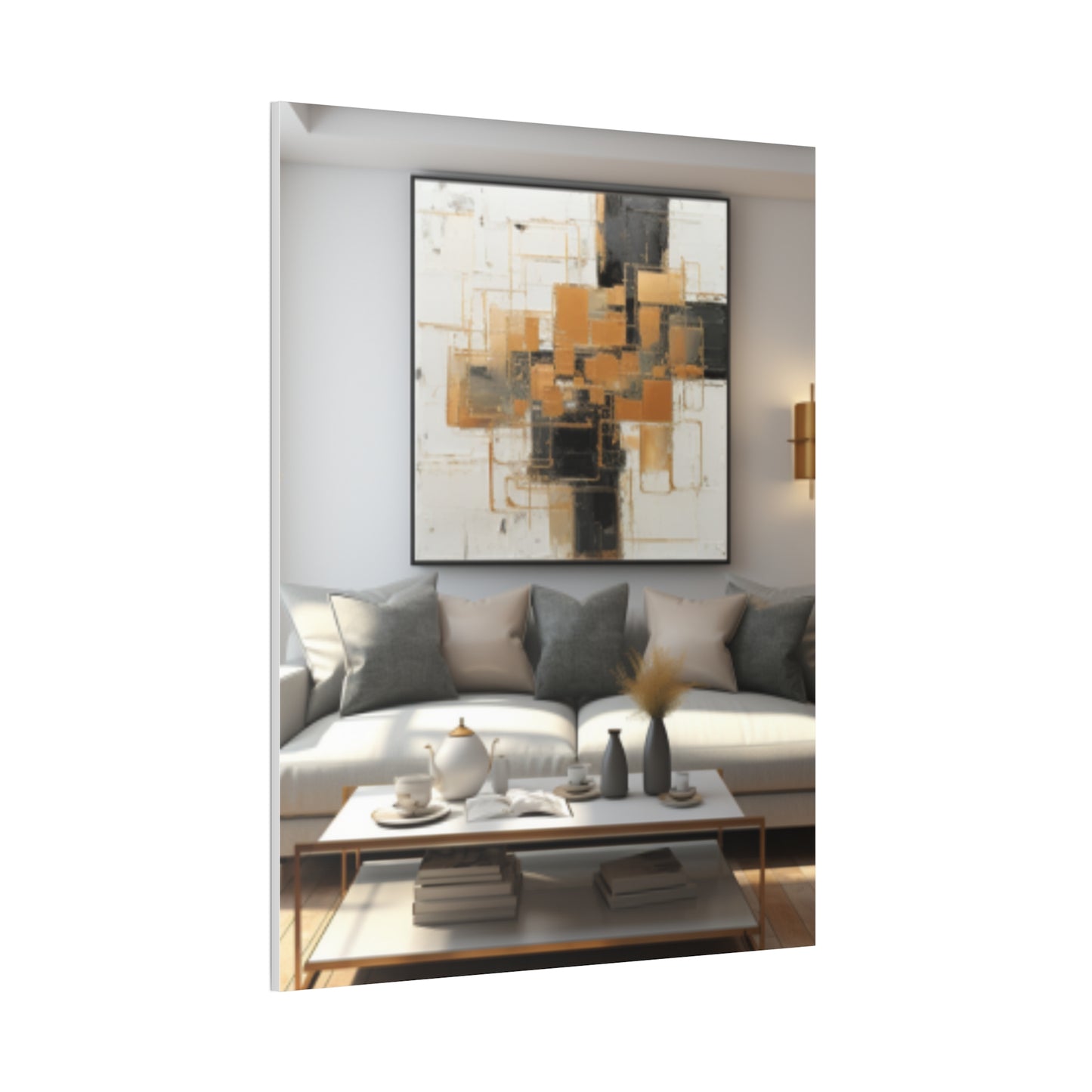 Gold and Black Elegance: A Symphony of Sophistication Canvas Print