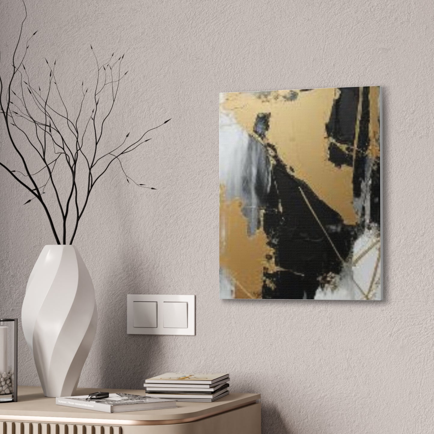 Gold and Black Elegance: A Symphony of Sophistication Canvas Print