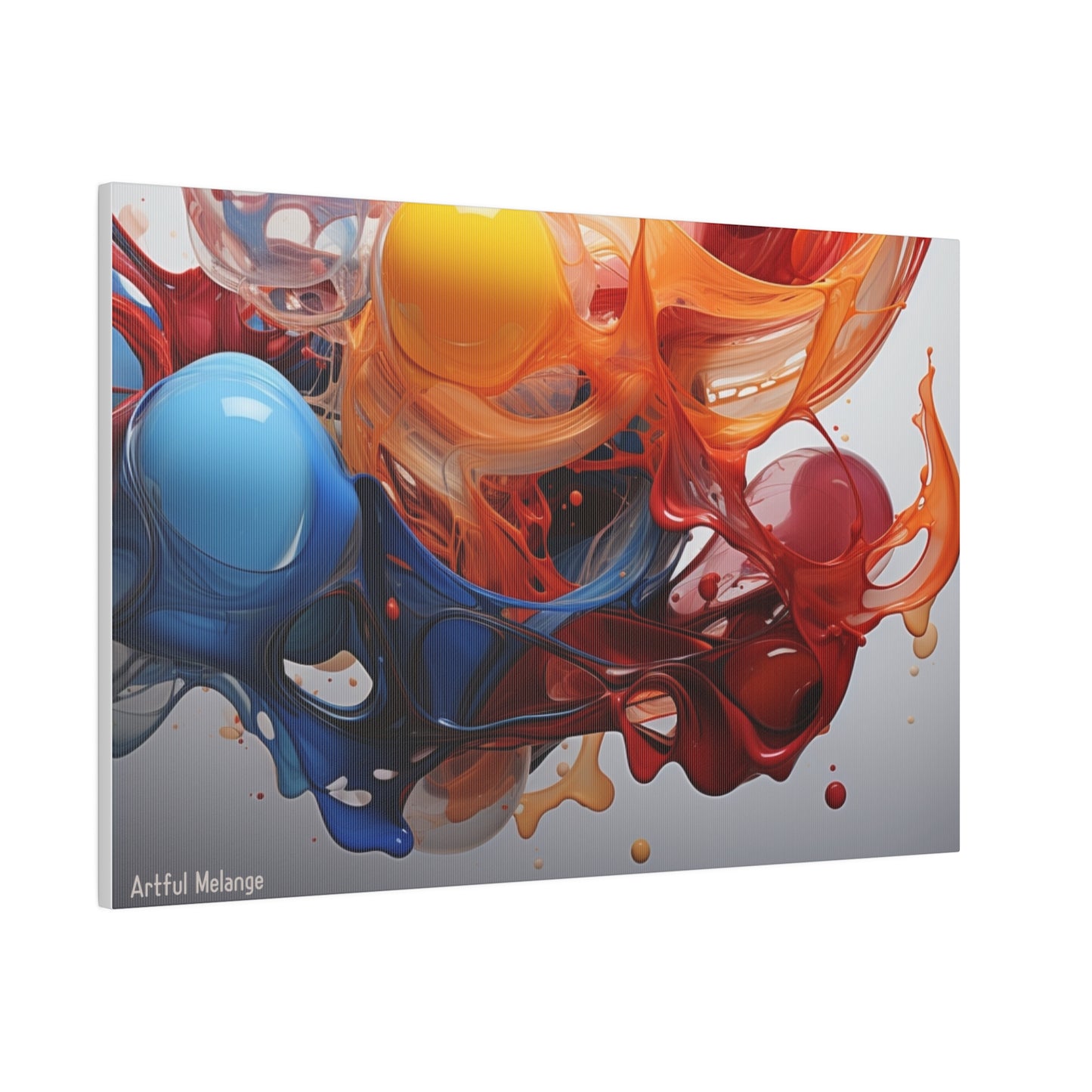 Colorful Balloon-Inspired Matt Canvas Print with Sweeping Acrylic Brush Strokes