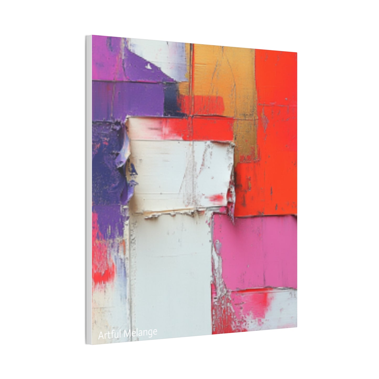 Acrylic Abstract Canvas Print - Homage to the Divine Nine/Red White Purple and Gold 1