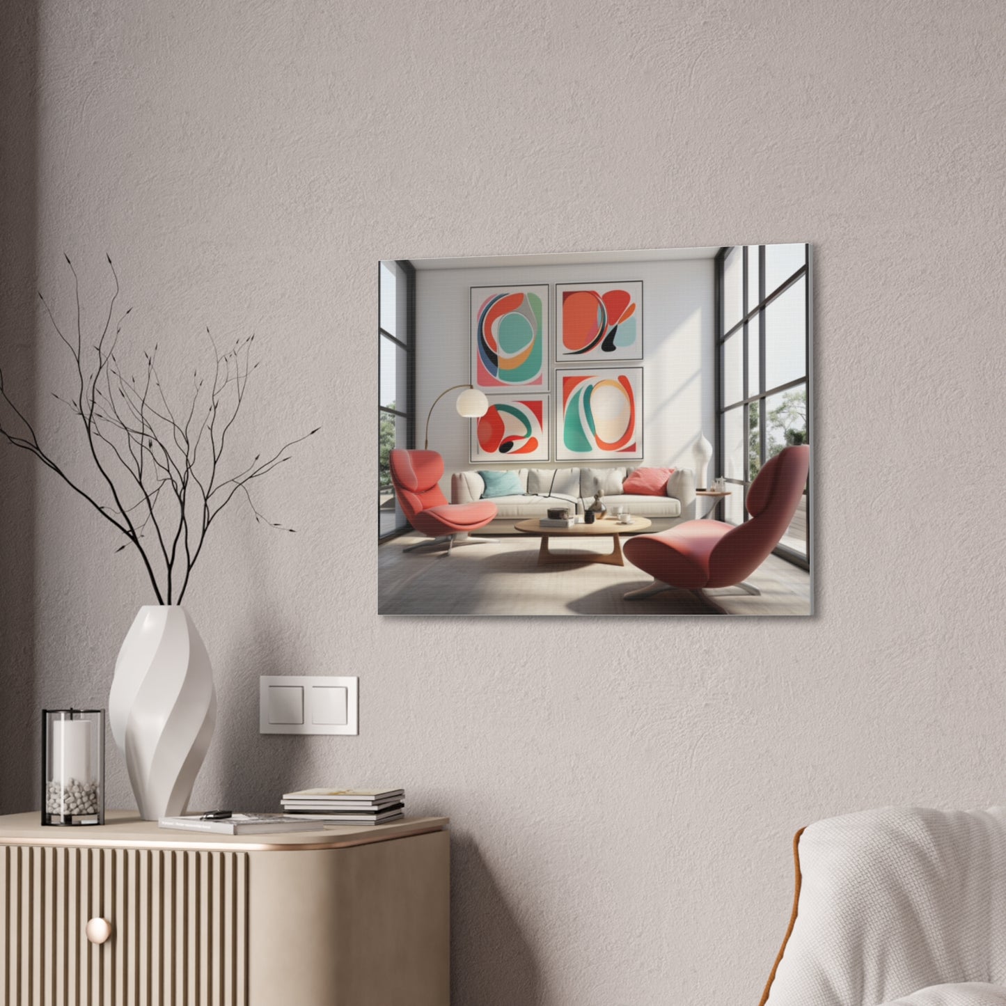 Timeless Elegance: Refined Pink Hues Canvas Print for Sophisticated Living Spaces