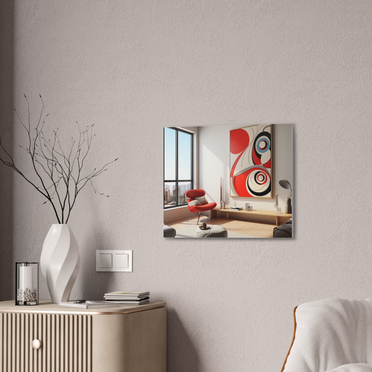 Crimson Elegance: A Symphony of Sophistication Canvas Print