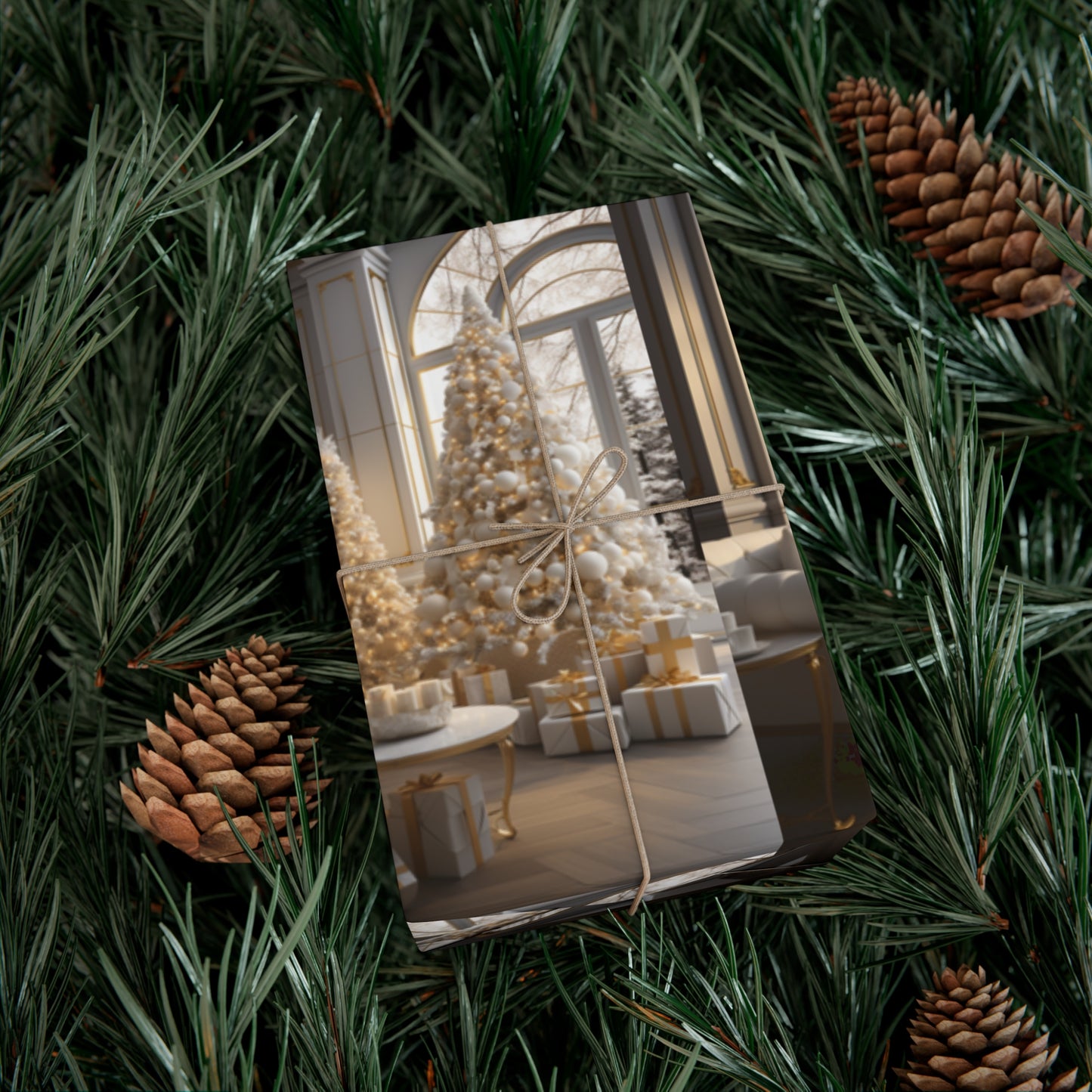 Elegant Gold and White Holiday Wrapping Paper Collection – Elevate Your Gifts with Sophisticated Style