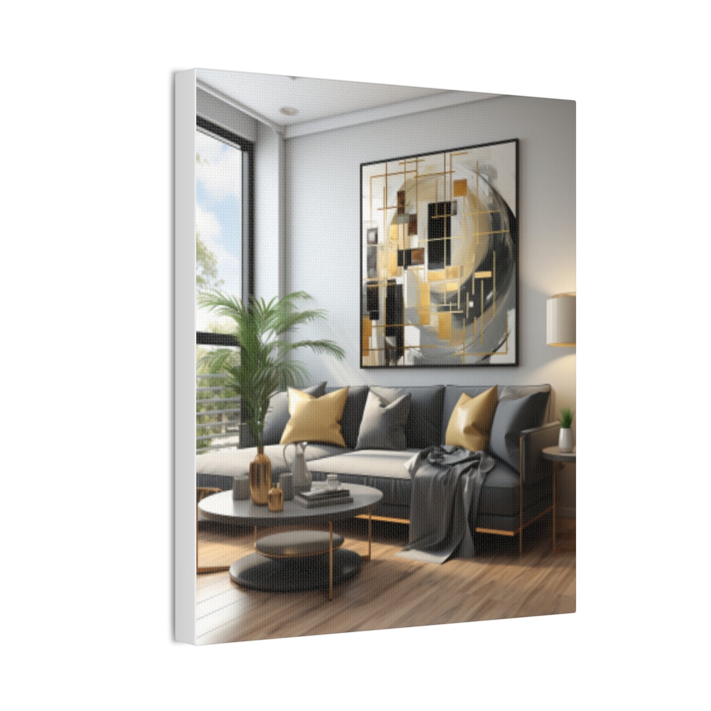 Gold and Black Elegance: A Symphony of Sophistication Canvas Print