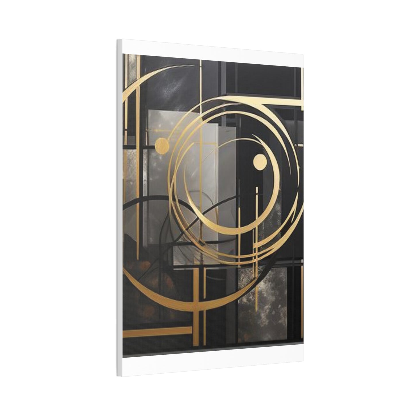 Gold and Black Elegance: A Symphony of Sophistication Canvas Print