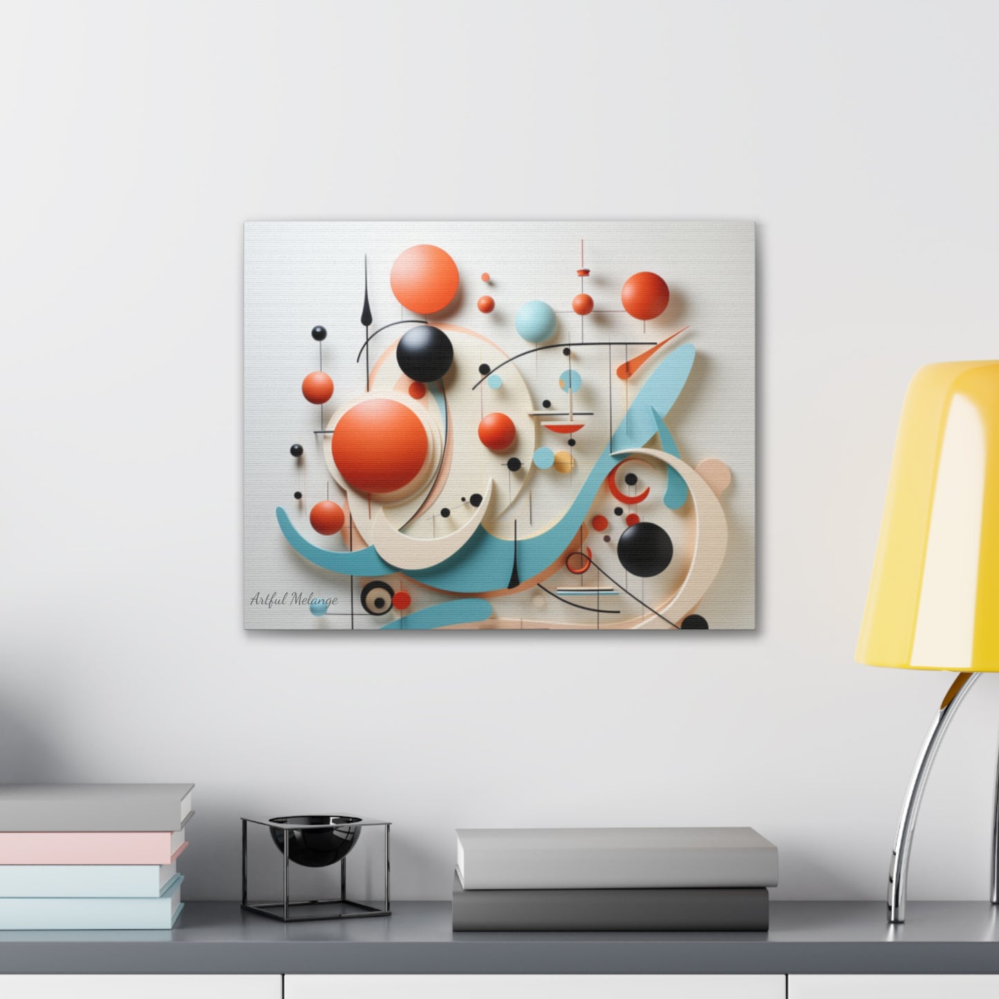 Harmony in Cyan and Peach- Graphic Print