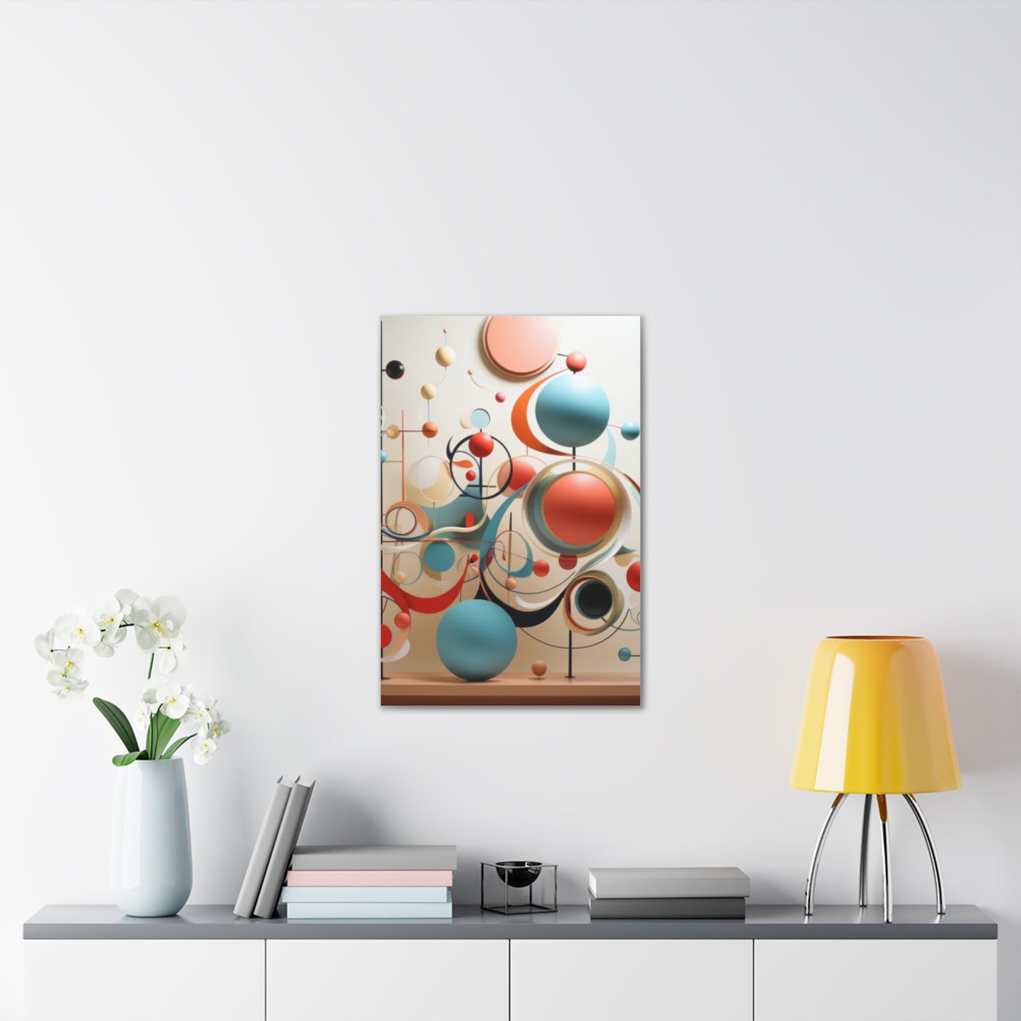 Harmony in Cyan and Peach- Graphic Print