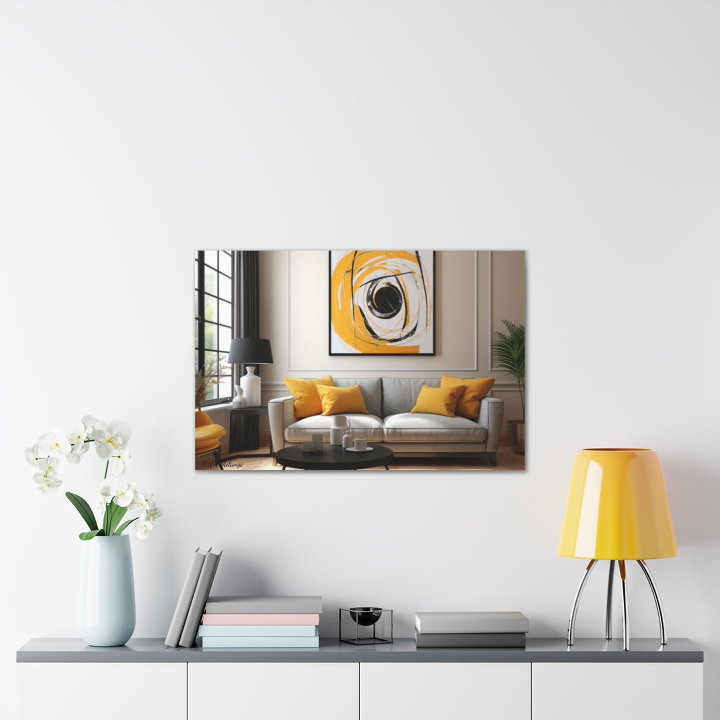 Timeless Elegance: Refined Yellow Hues Canvas Print for Sophisticated Living Spaces