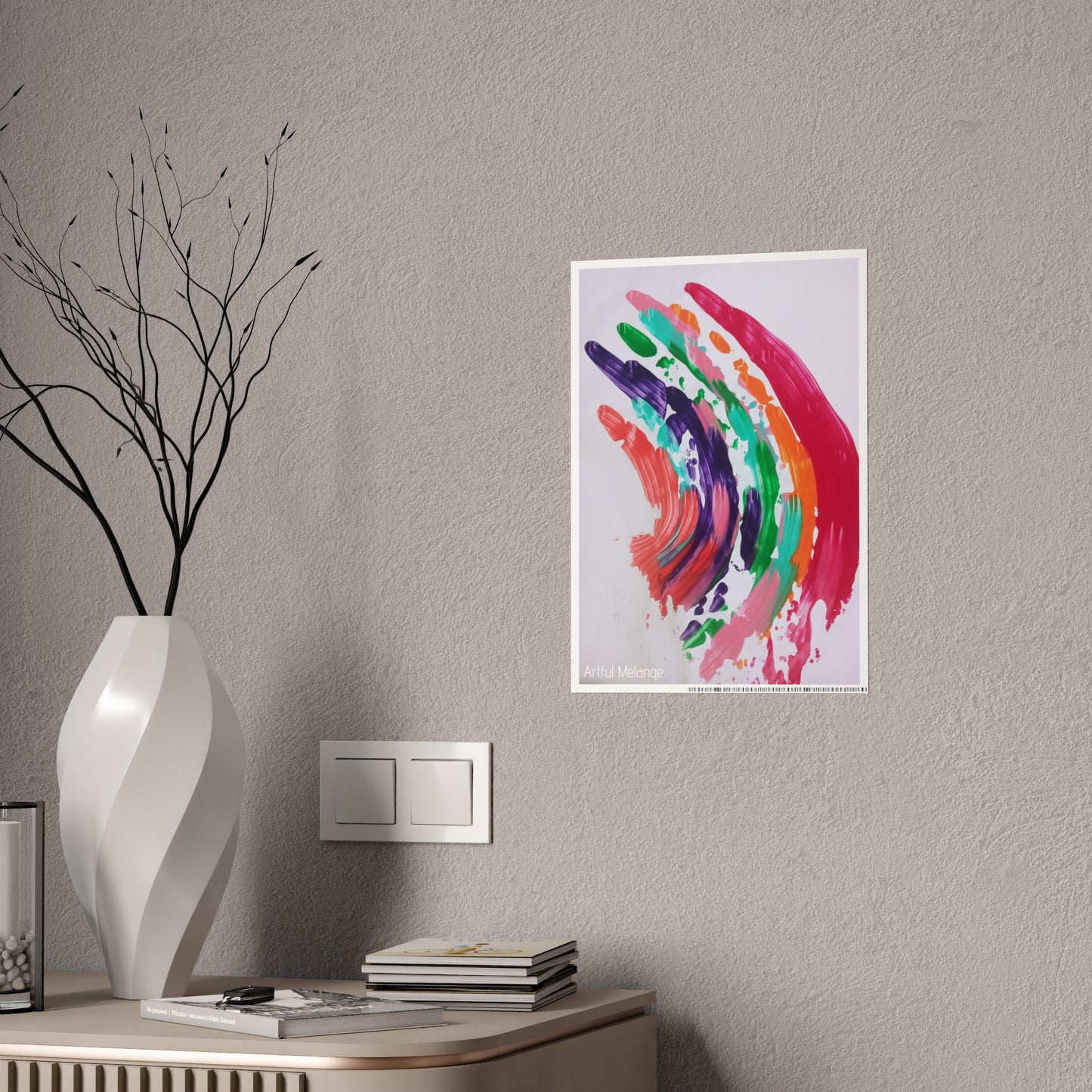 Gleaming Acrylic Abstract Poster: A Spectrum of Colorful Elegance