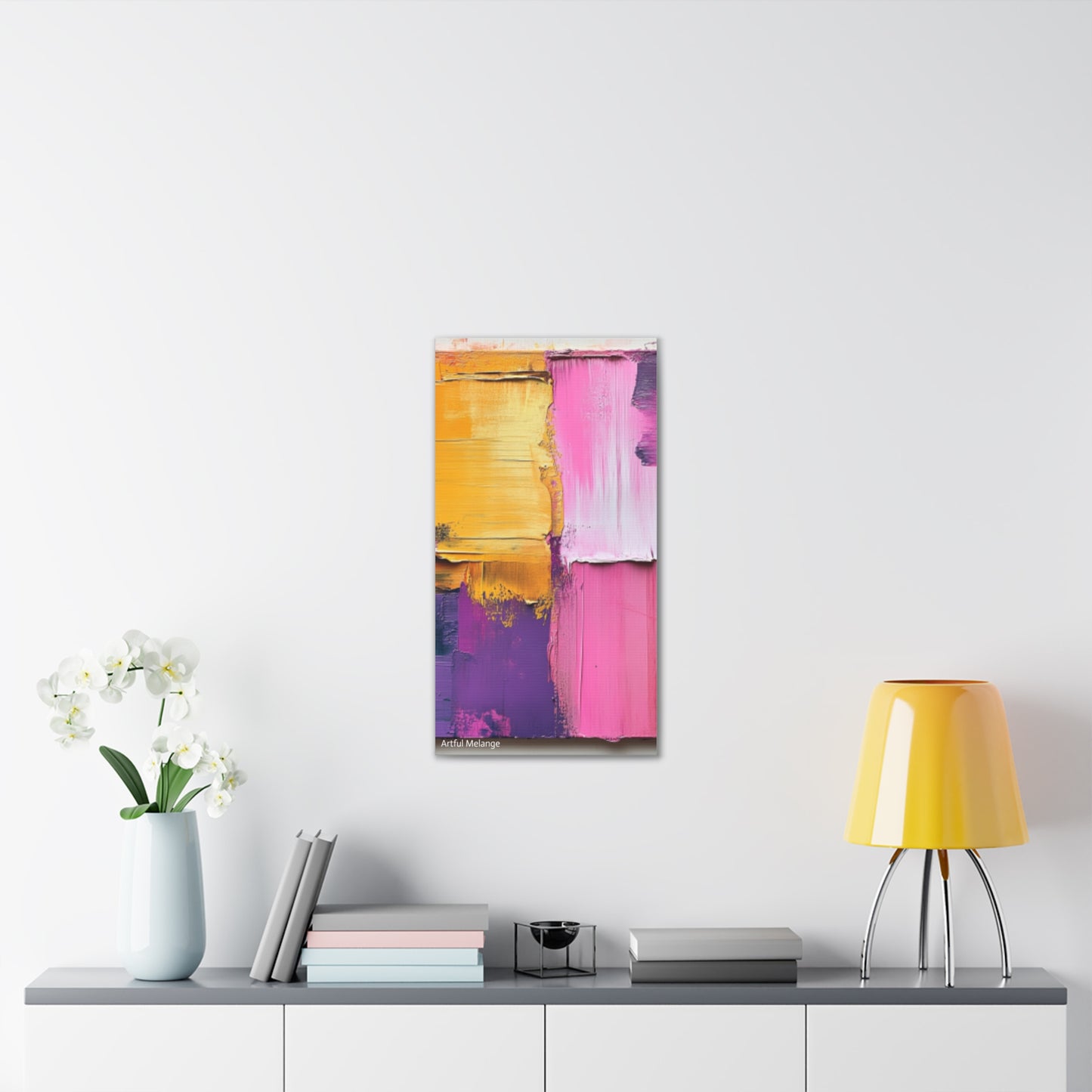 Acrylic Abstract Canvas Print - Homage to the Divine Nine/Gold Purple Pink and Green 5