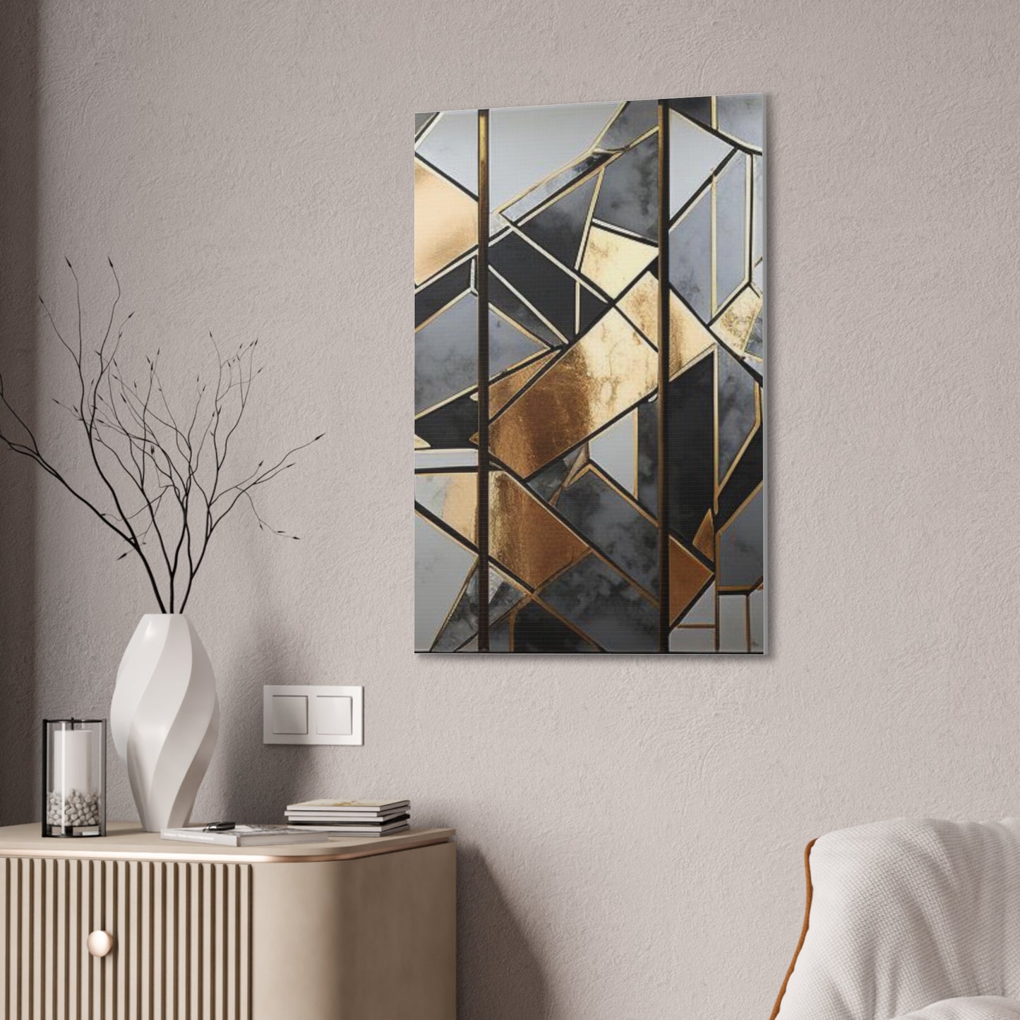 Gold and Black Elegance: A Symphony of Sophistication Canvas Print