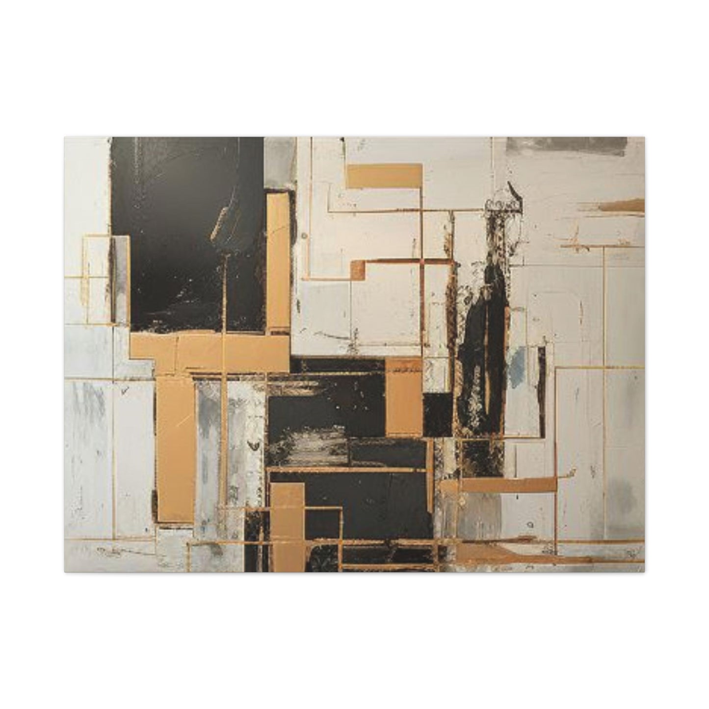 Gold and Black Elegance: A Symphony of Sophistication Canvas Print