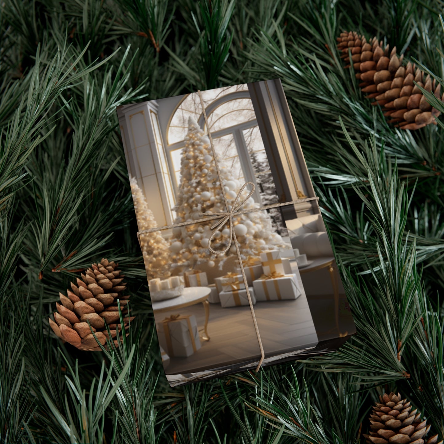 Elegant Gold and White Holiday Wrapping Paper Collection – Elevate Your Gifts with Sophisticated Style