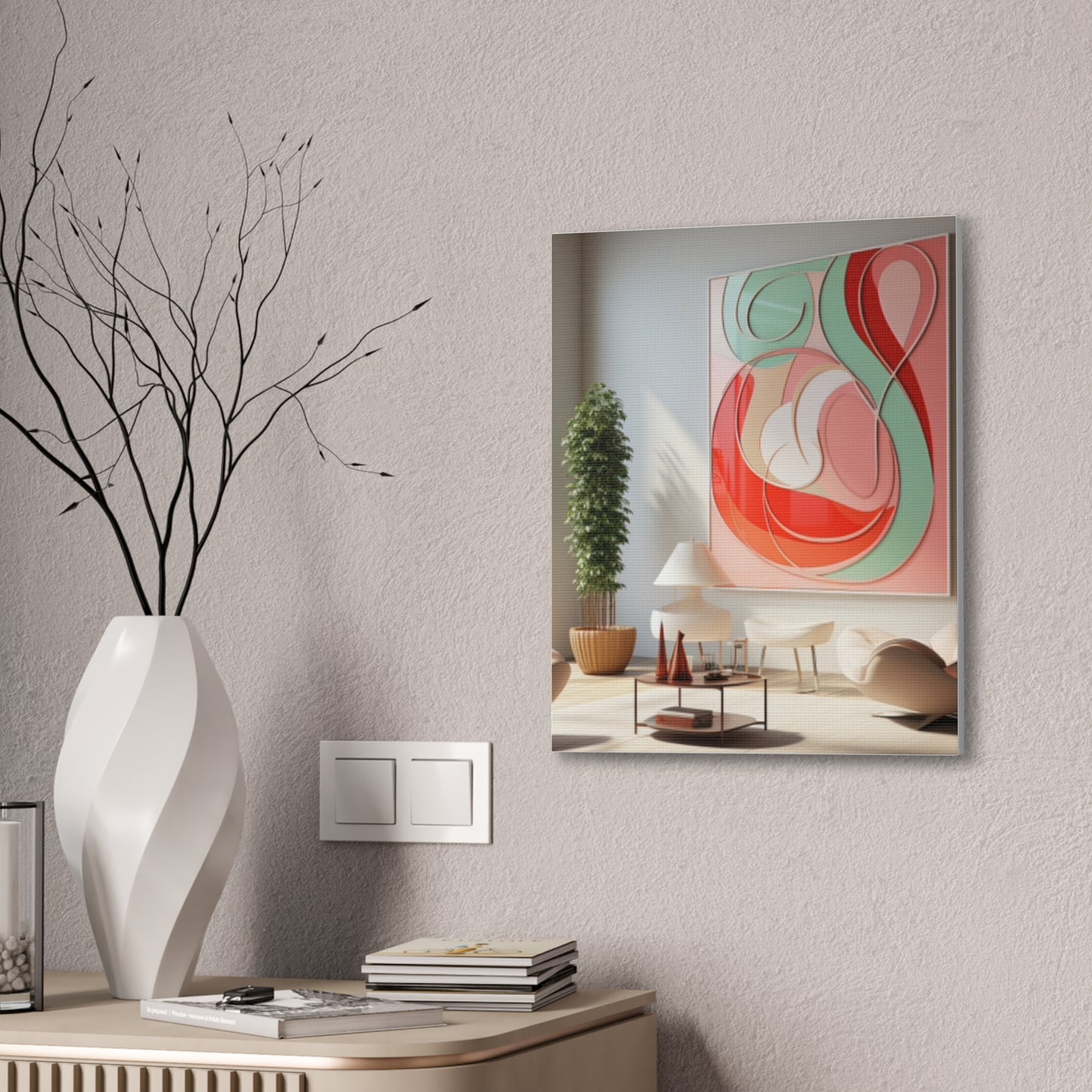 Timeless Elegance: Refined Pink Hues Canvas Print for Sophisticated Living Spaces