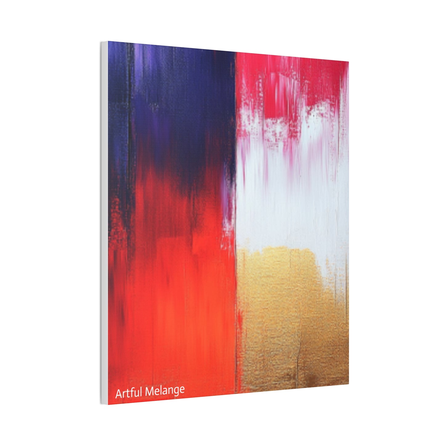 Acrylic Abstract Canvas Print - Homage to the Divine Nine/Red White Purple and Gold 2