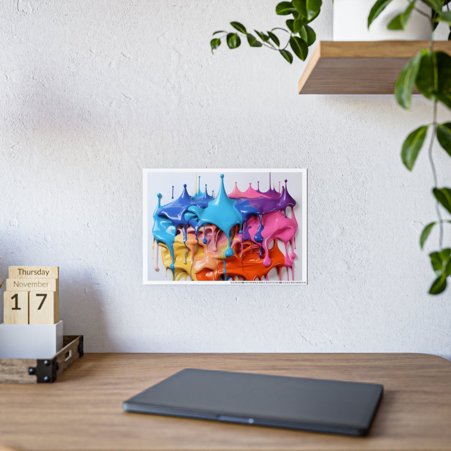 Gleaming Acrylic Abstract Poster: A Spectrum of Colorful Elegance