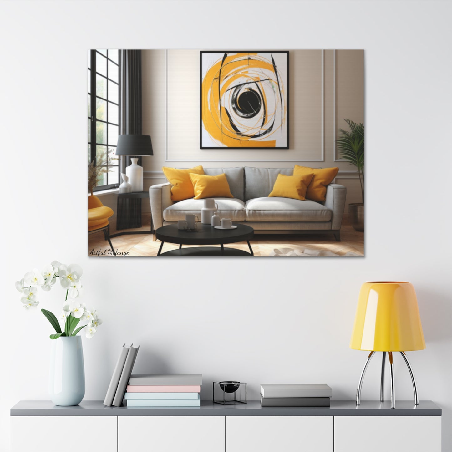 Timeless Elegance: Refined Yellow Hues Canvas Print for Sophisticated Living Spaces