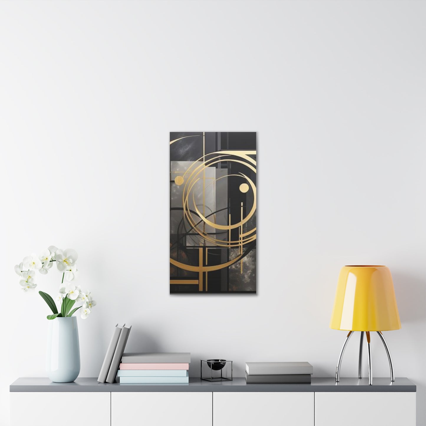 Gold and Black Elegance: A Symphony of Sophistication Canvas Print