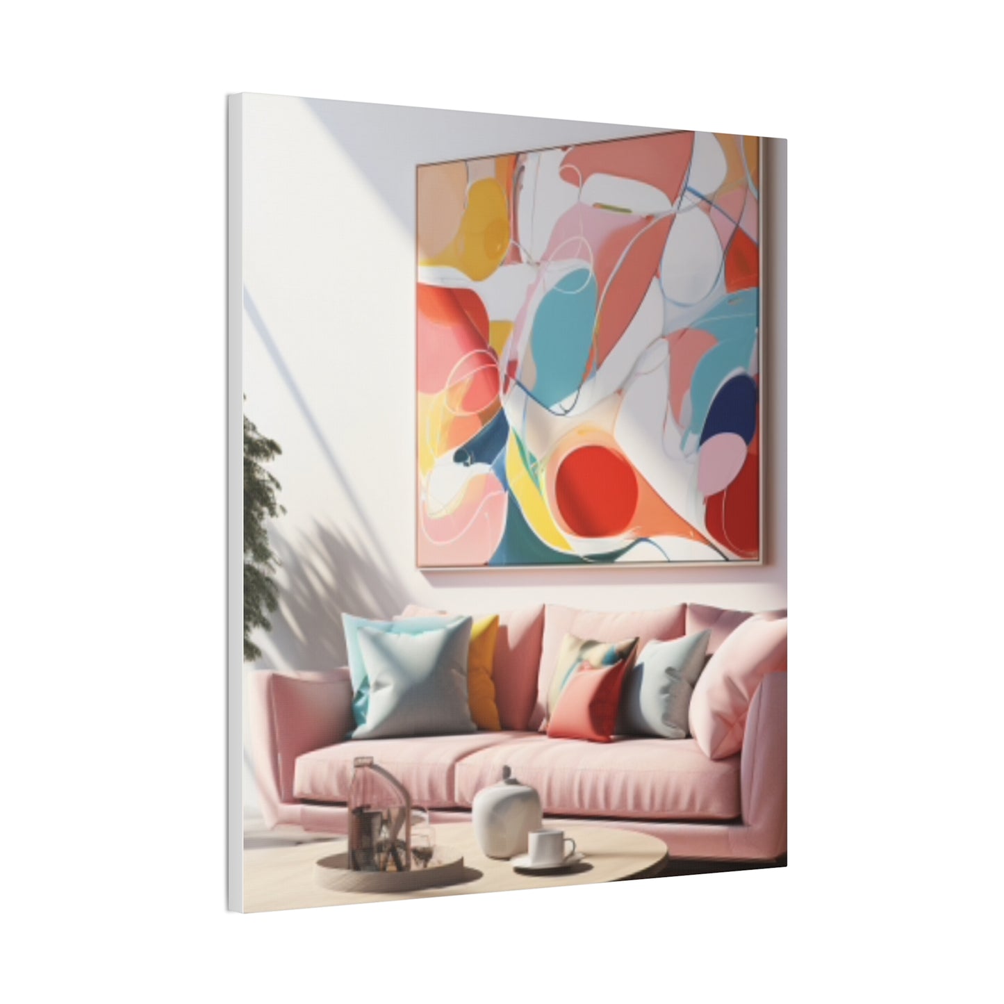 Timeless Elegance: Refined Pink Hues Canvas Print for Sophisticated Living Spaces