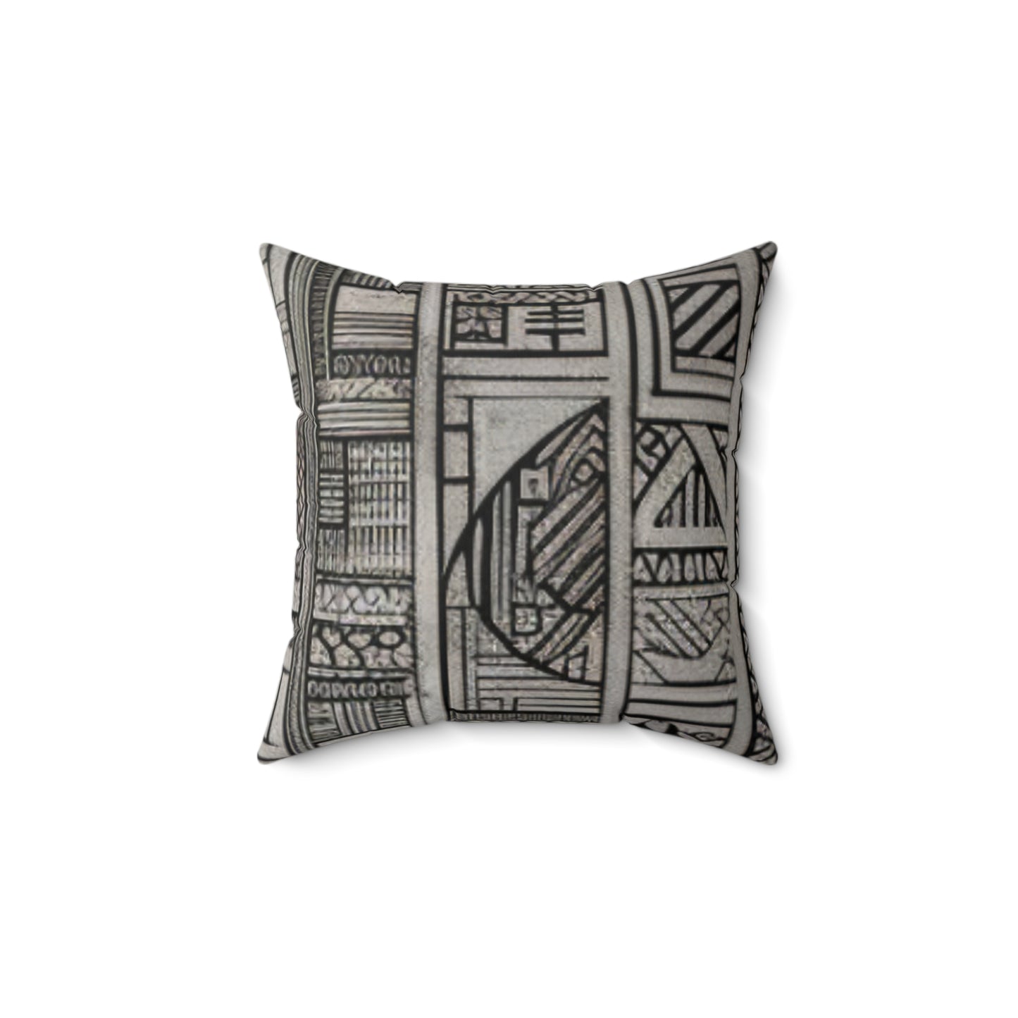 African Mud Cloth Design Square Pillow