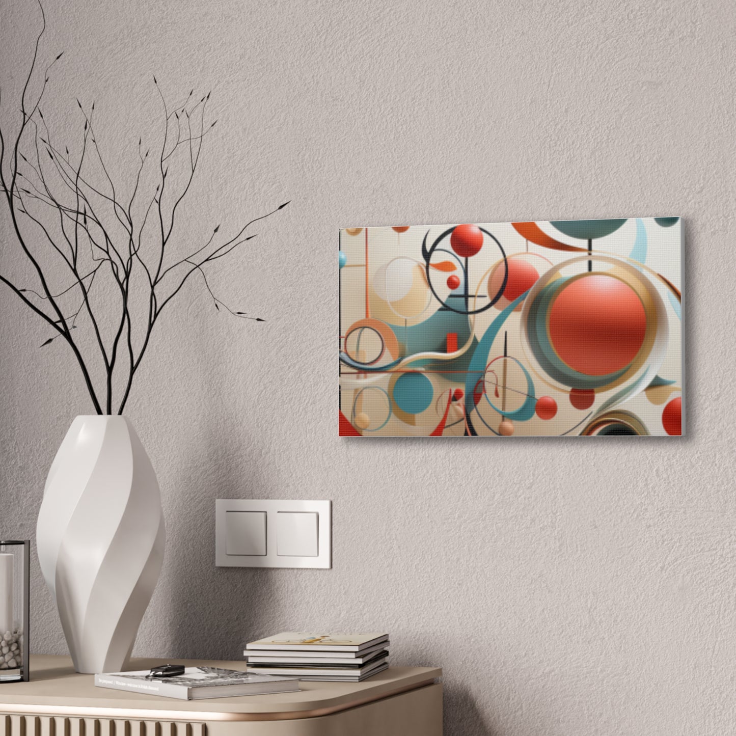 Harmony in Cyan and Peach- Graphic Print