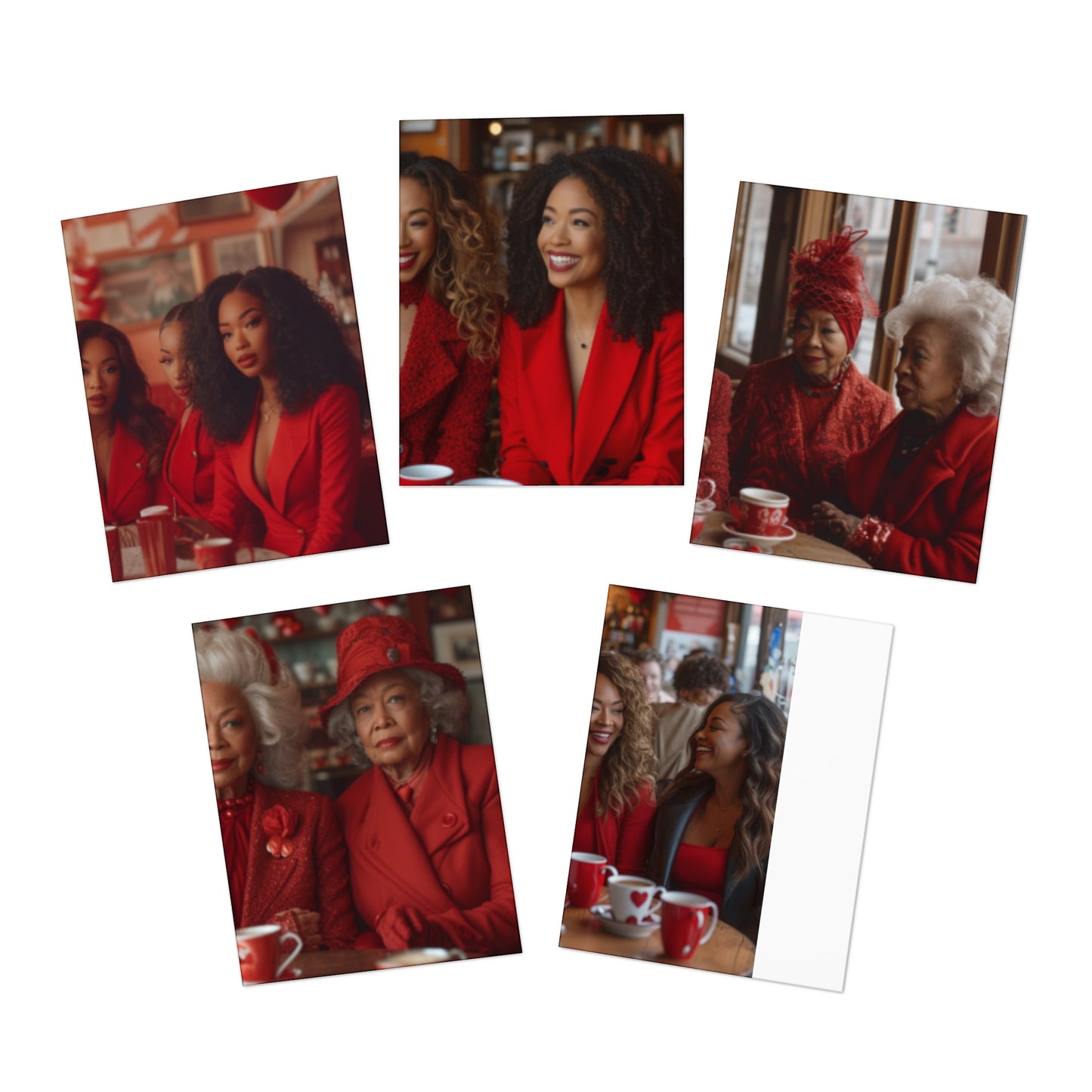 Melanin Muses: Celebrating Galentine's/ Gathering on Park Avenue Notecards(5-Pack)