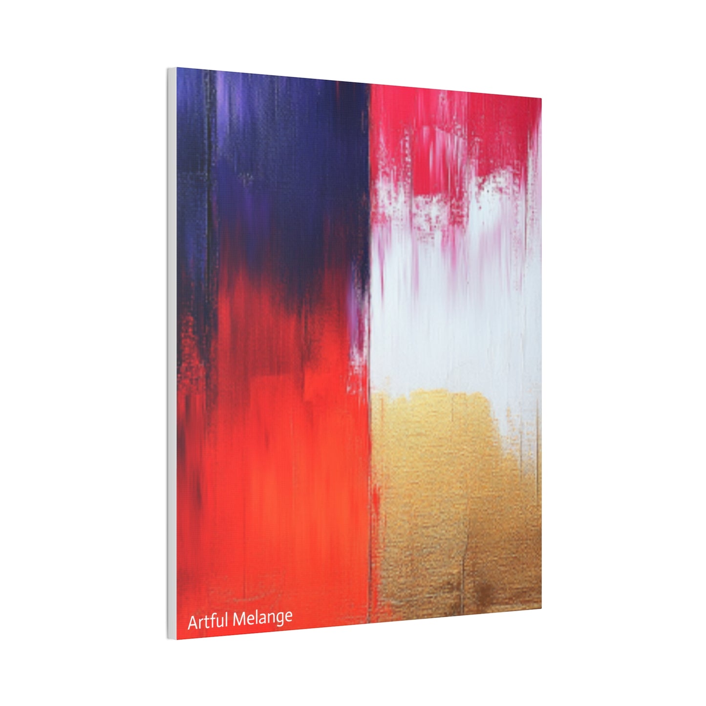 Acrylic Abstract Canvas Print - Homage to the Divine Nine/Red White Purple and Gold 2