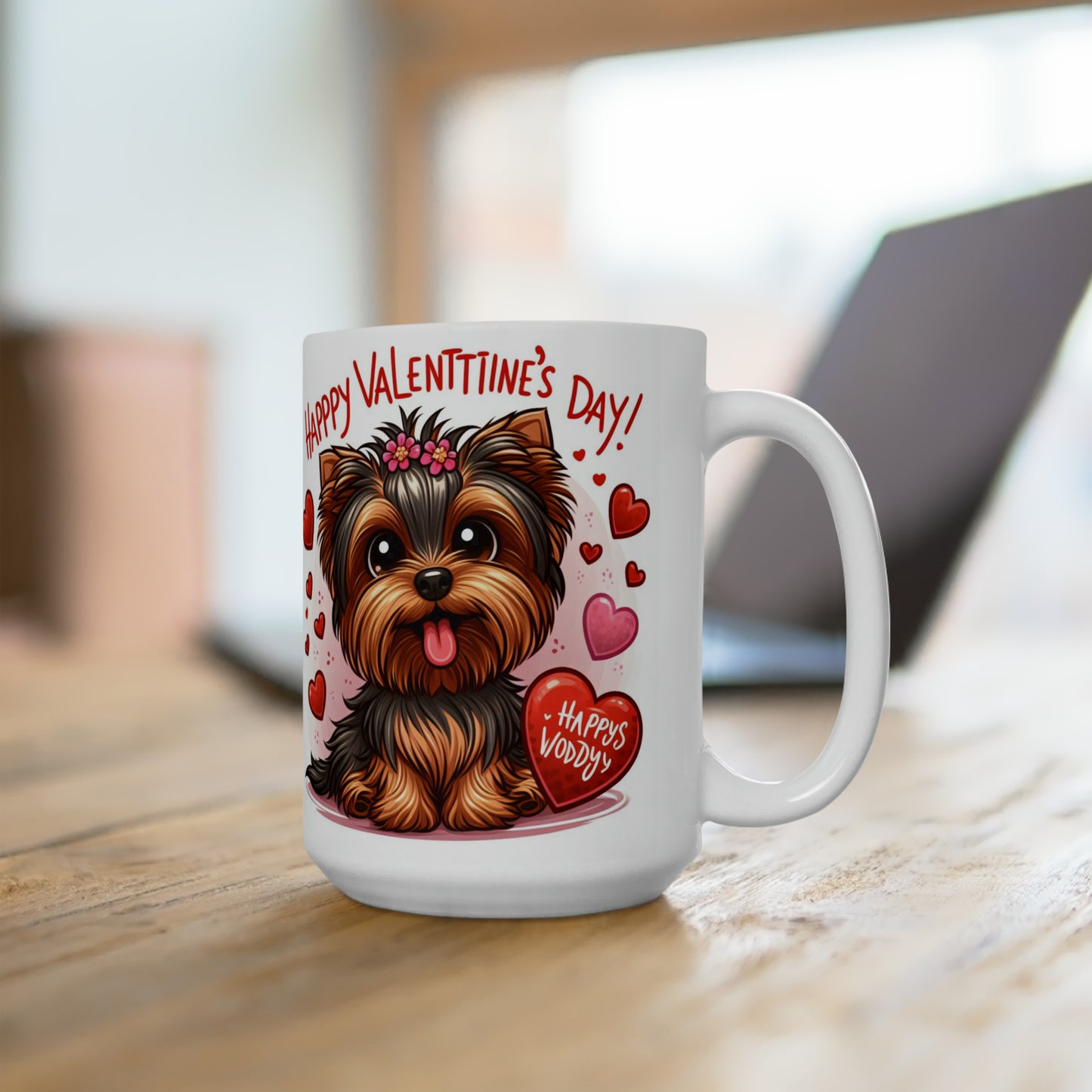 Love Paws- Yorkshire Terrier Valentine's Day Mug 15oz