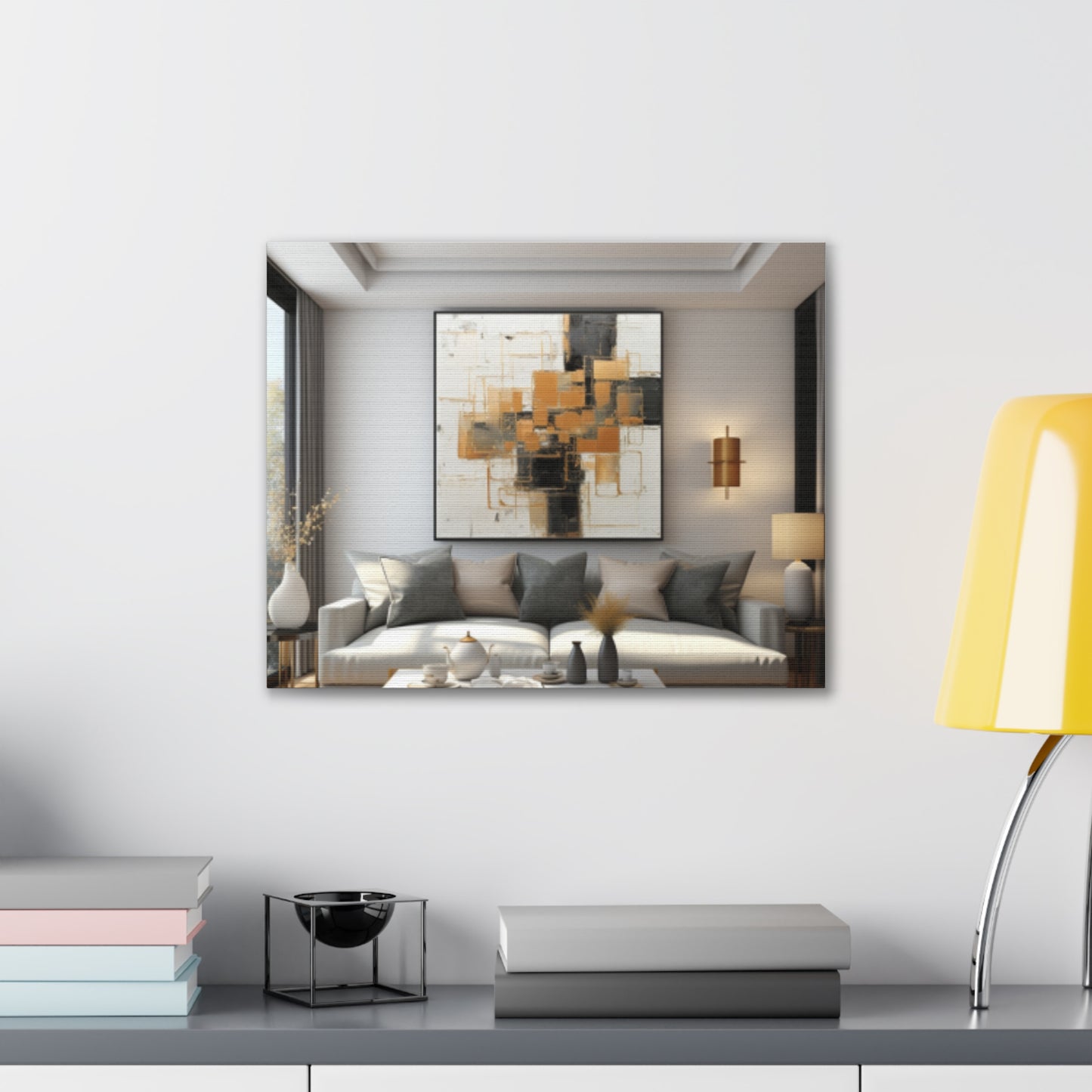 Gold and Black Elegance: A Symphony of Sophistication Canvas Print