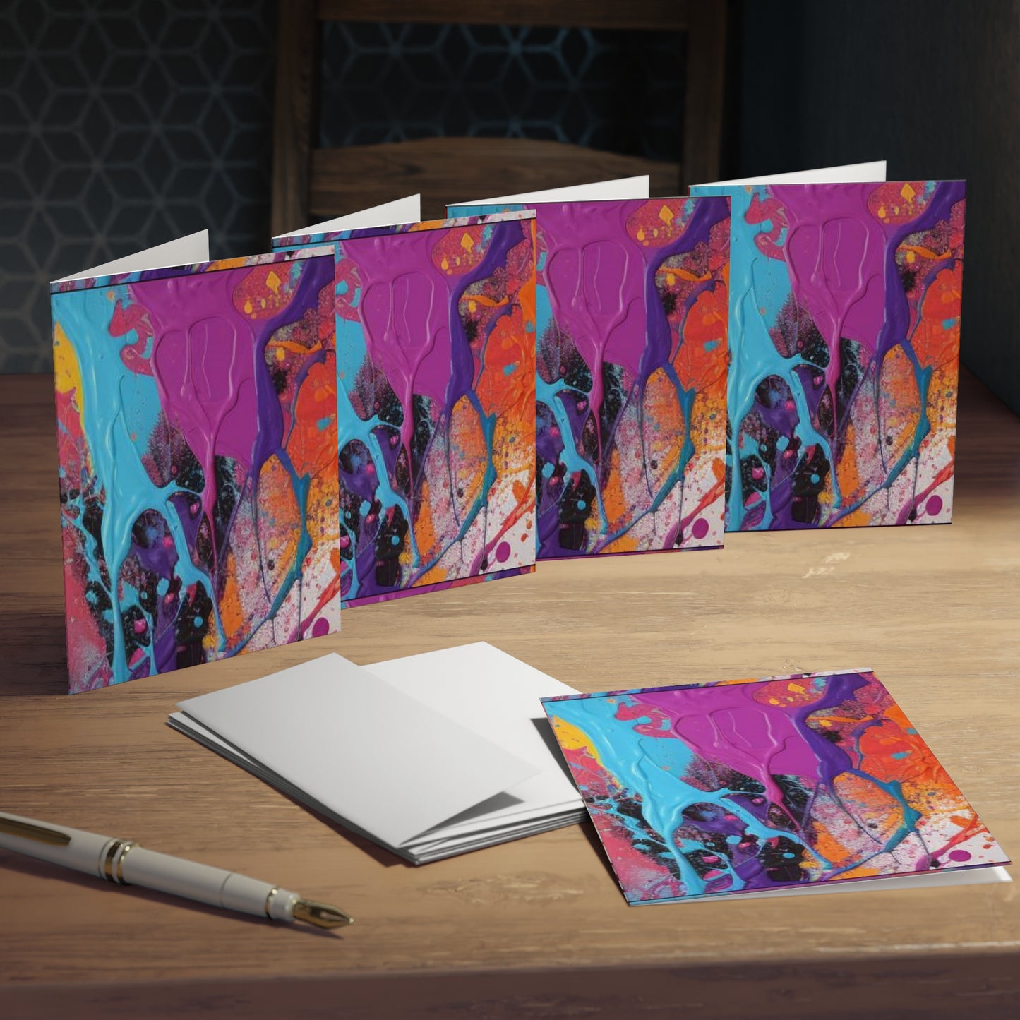 Elegance in Ink:  Abstract Art Note Card Set(5-Pack)