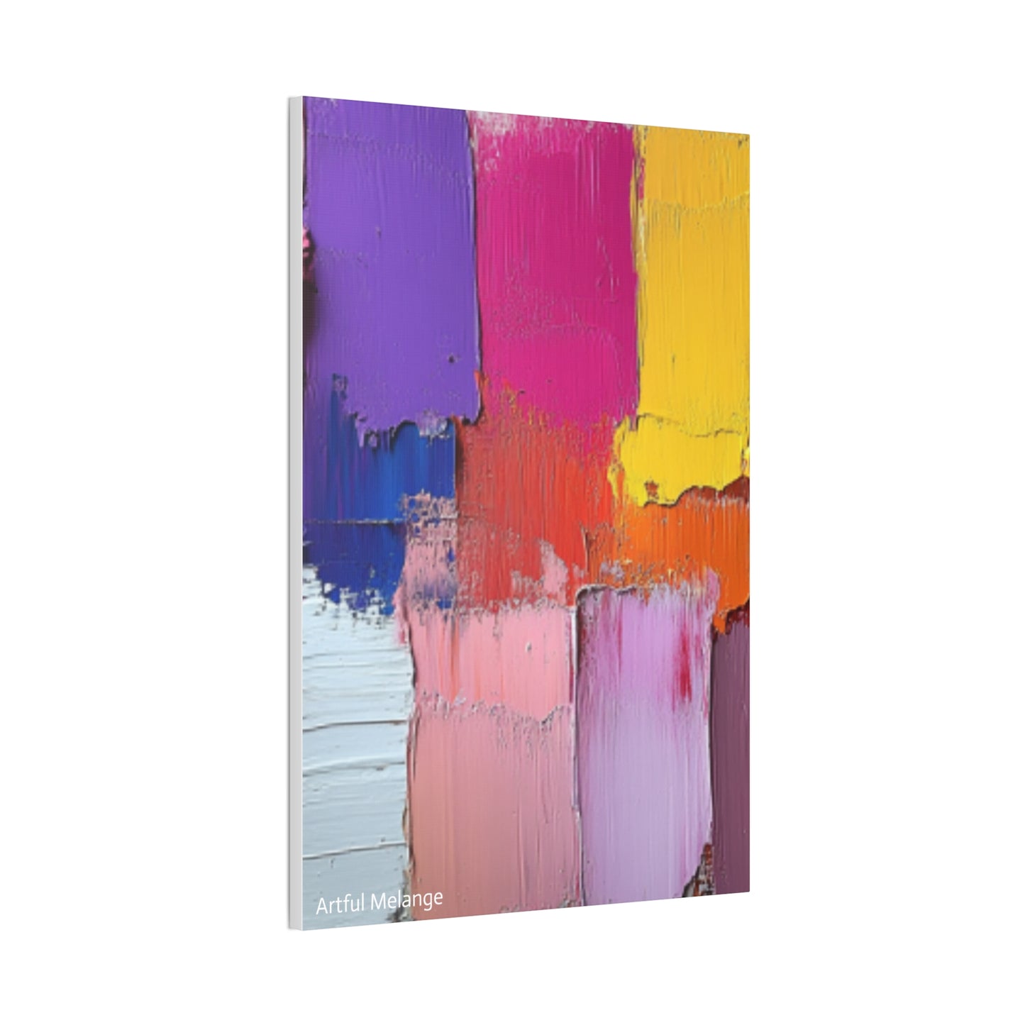 Acrylic Abstract Canvas Print - Homage to the Divine Nine/Gold Purple Pink and Green 4