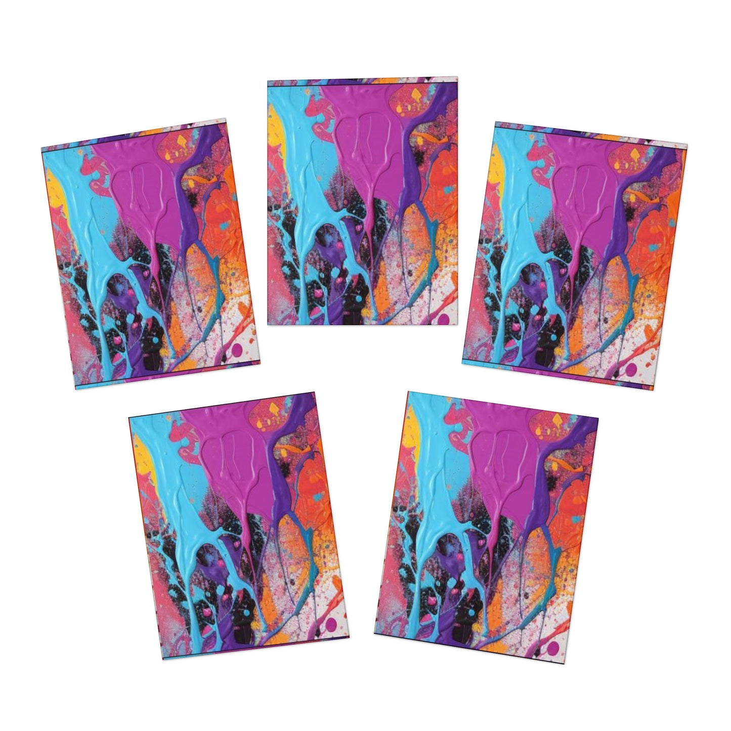 Elegance in Ink:  Abstract Art Note Card Set(5-Pack)