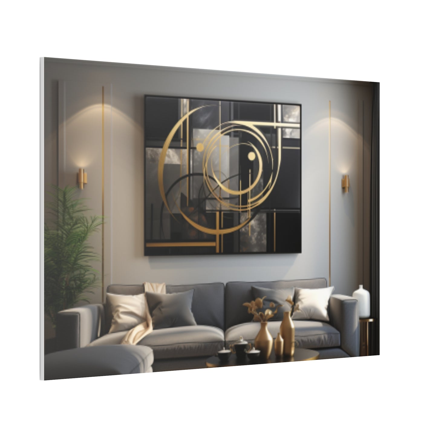 Gold and Black  Elegance: A Symphony of Sophistication Canvas Print