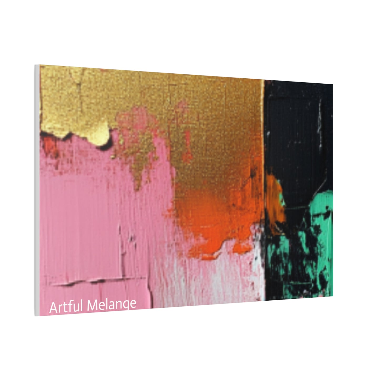 Acrylic Abstract Canvas Print - Homage to the Divine Nine/Pink Green Black and Gold 7