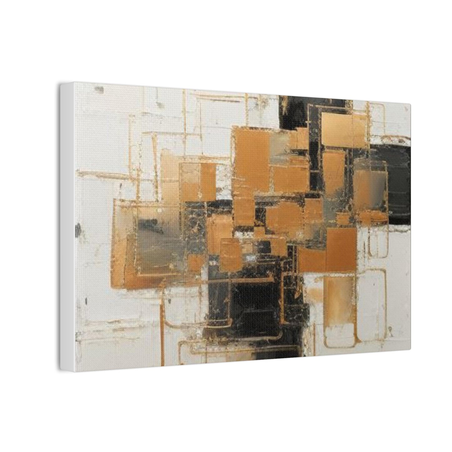 Gold and Black Elegance: A Symphony of Sophistication Canvas Print