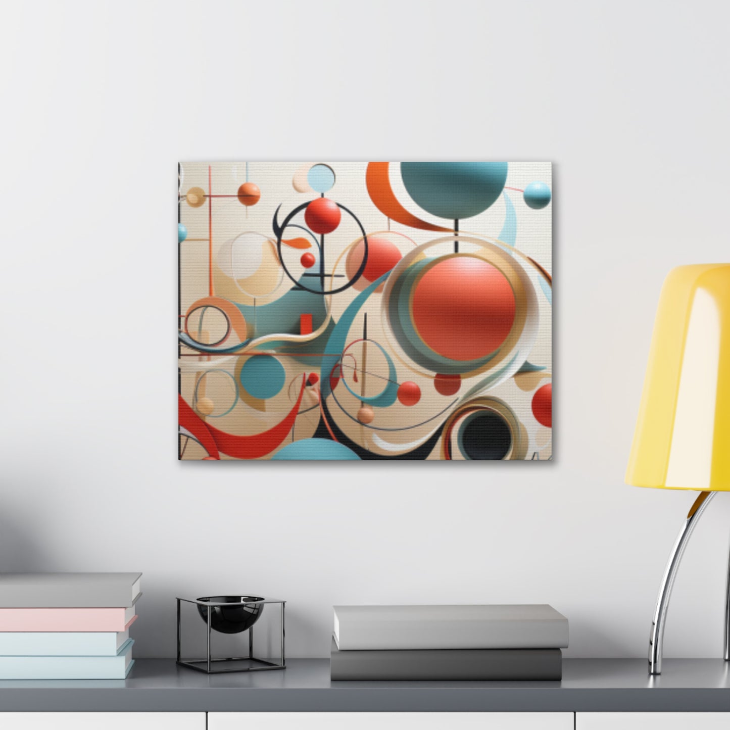 Harmony in Cyan and Peach- Graphic Print