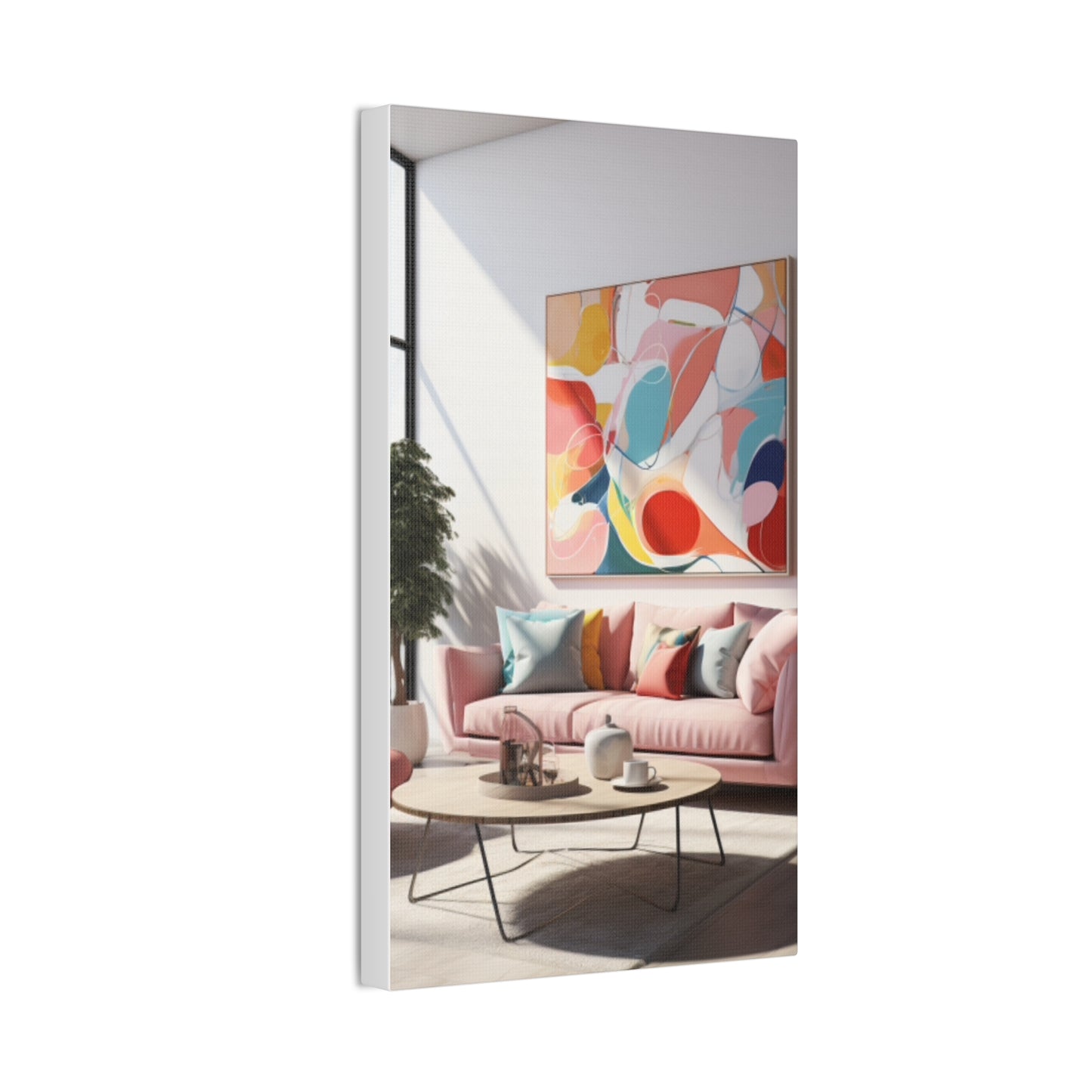 Timeless Elegance: Refined Pink Hues Canvas Print for Sophisticated Living Spaces