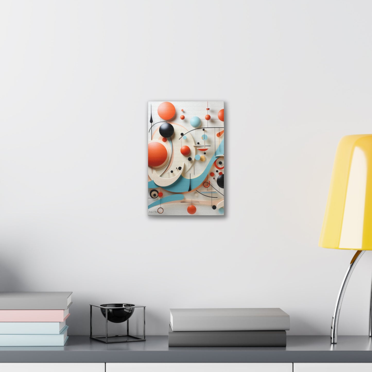 Harmony in Cyan and Peach- Graphic Print