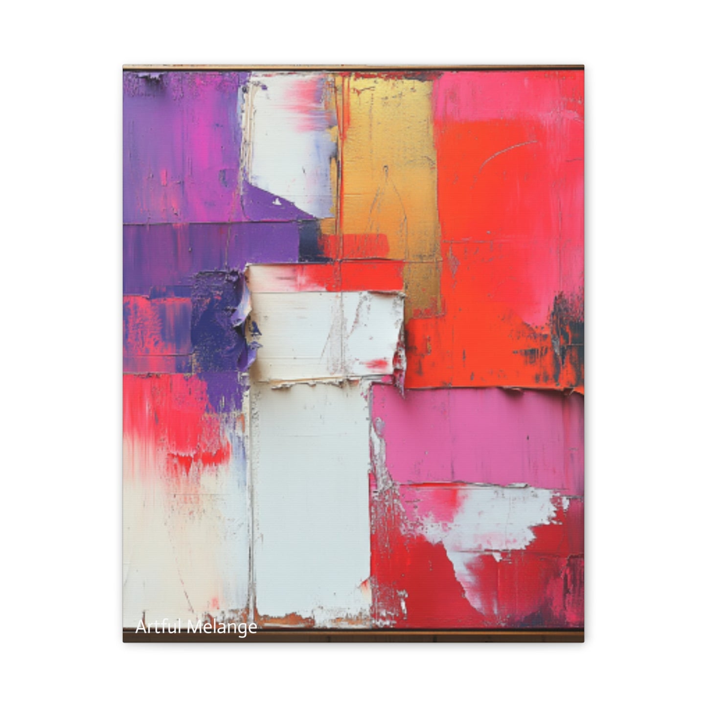 Acrylic Abstract Canvas Print - Homage to the Divine Nine/Red White Purple and Gold 1