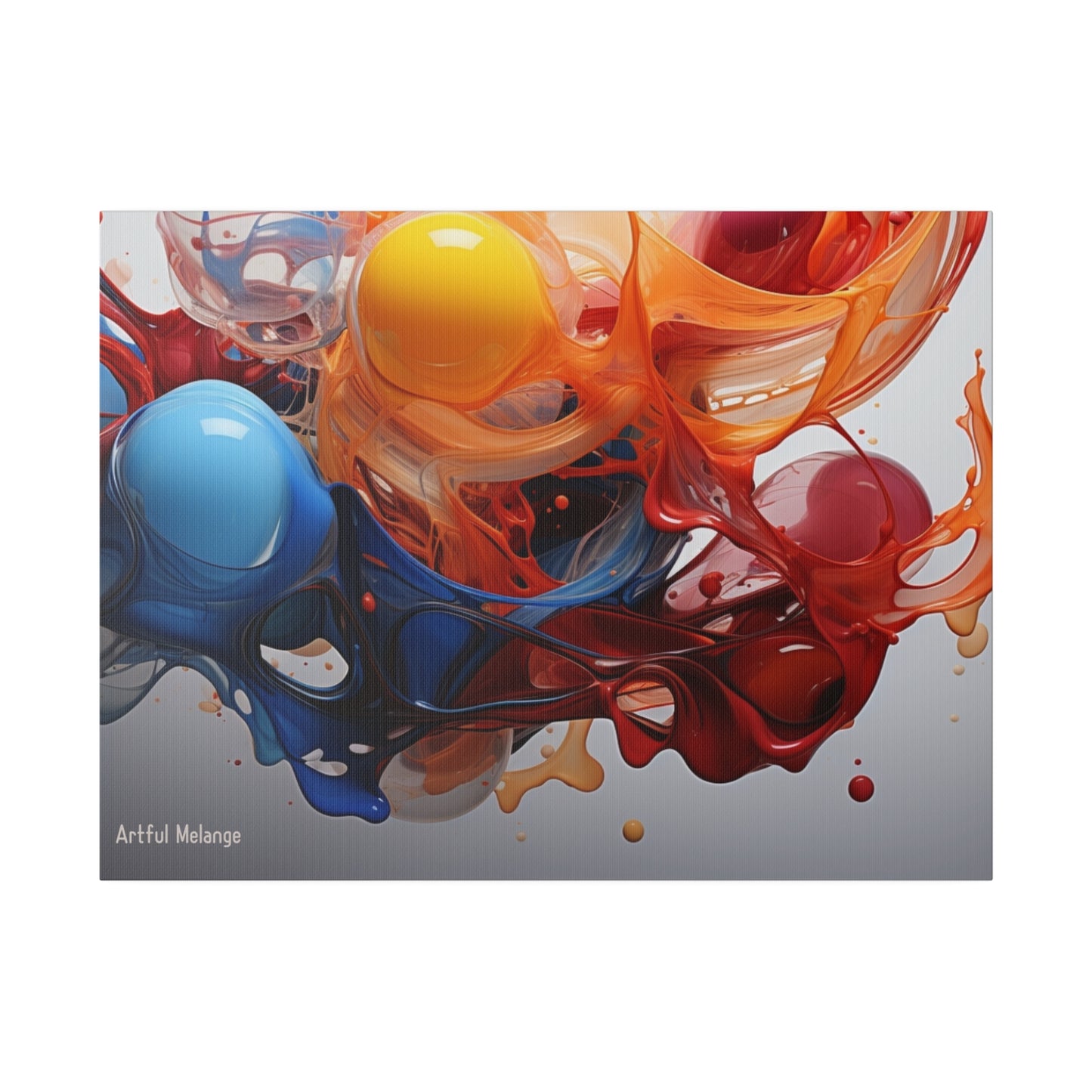 Colorful Balloon-Inspired Matt Canvas Print with Sweeping Acrylic Brush Strokes