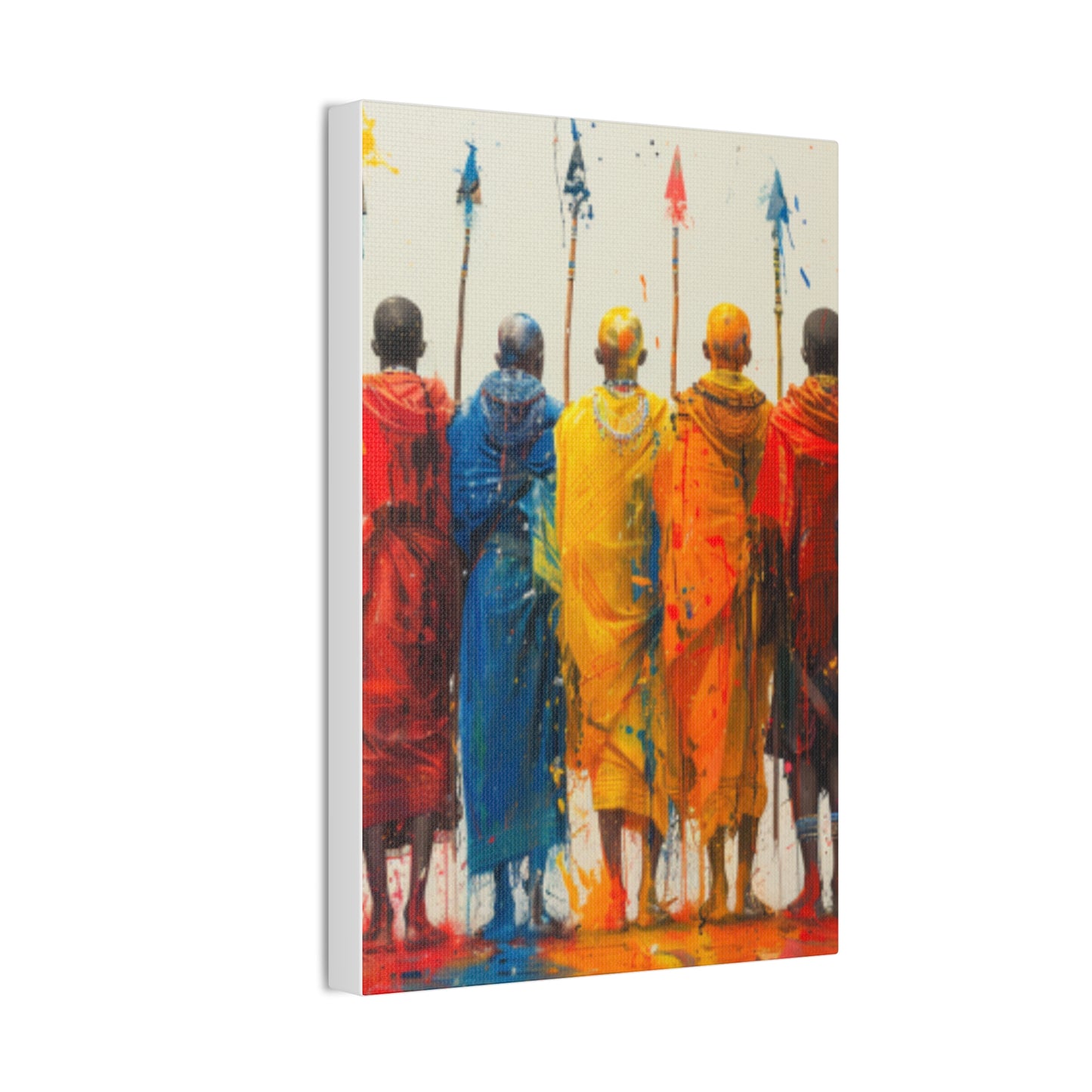 Masai Warriors Abstract Canvas Print