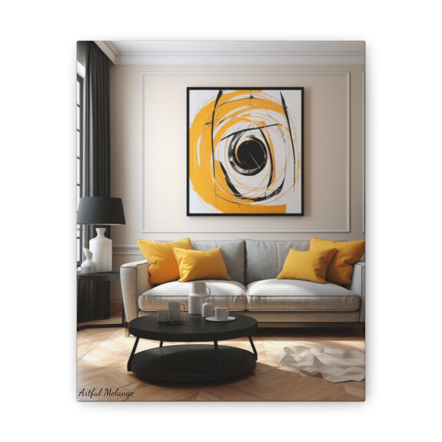 Timeless Elegance: Refined Yellow Hues Canvas Print for Sophisticated Living Spaces