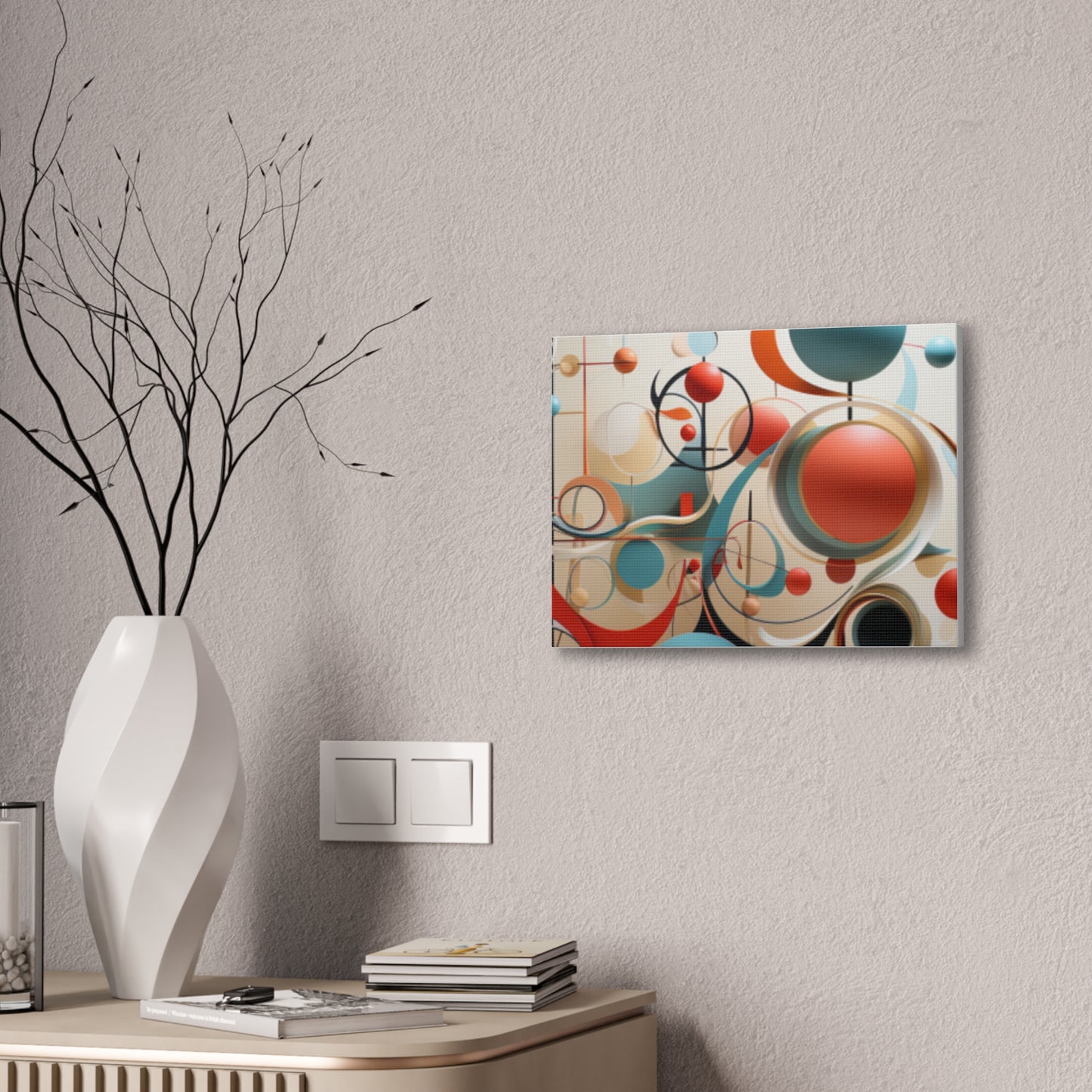 Harmony in Cyan and Peach- Graphic Print