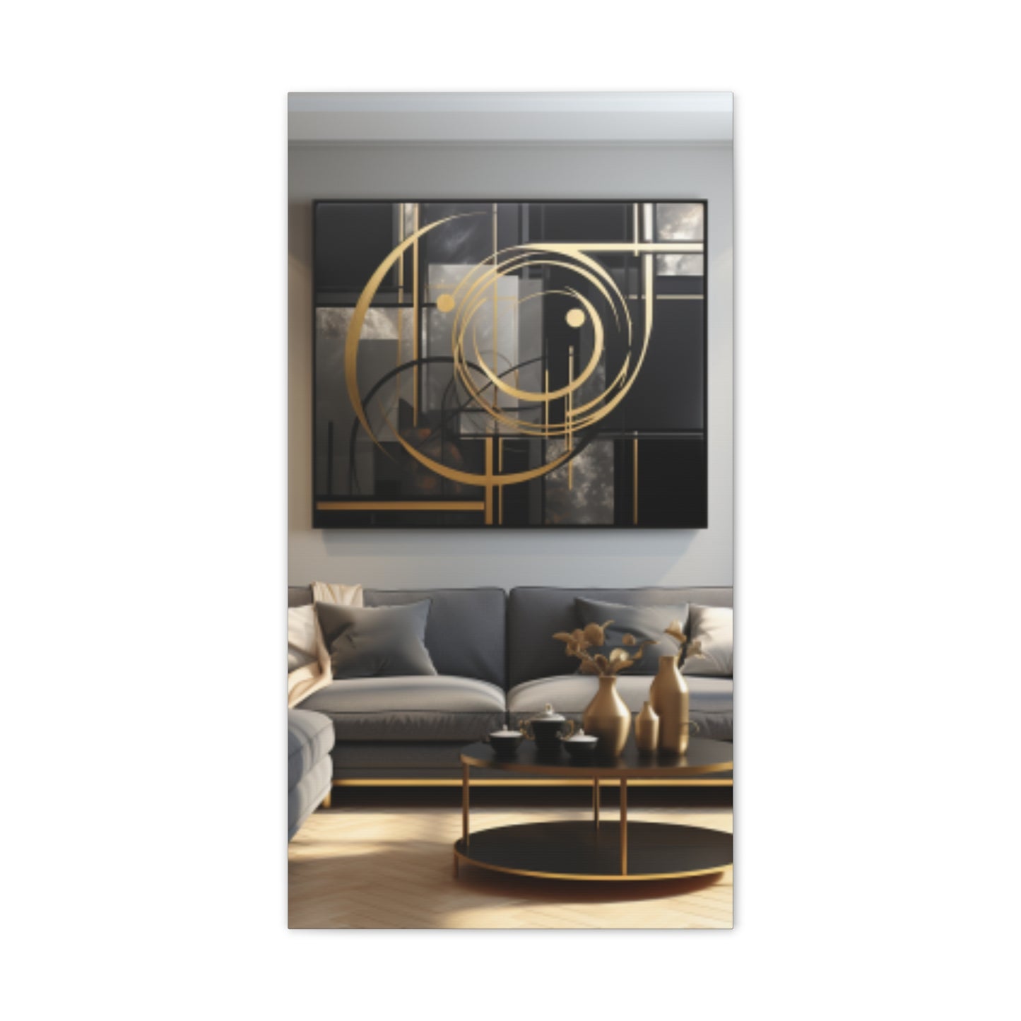 Gold and Black  Elegance: A Symphony of Sophistication Canvas Print