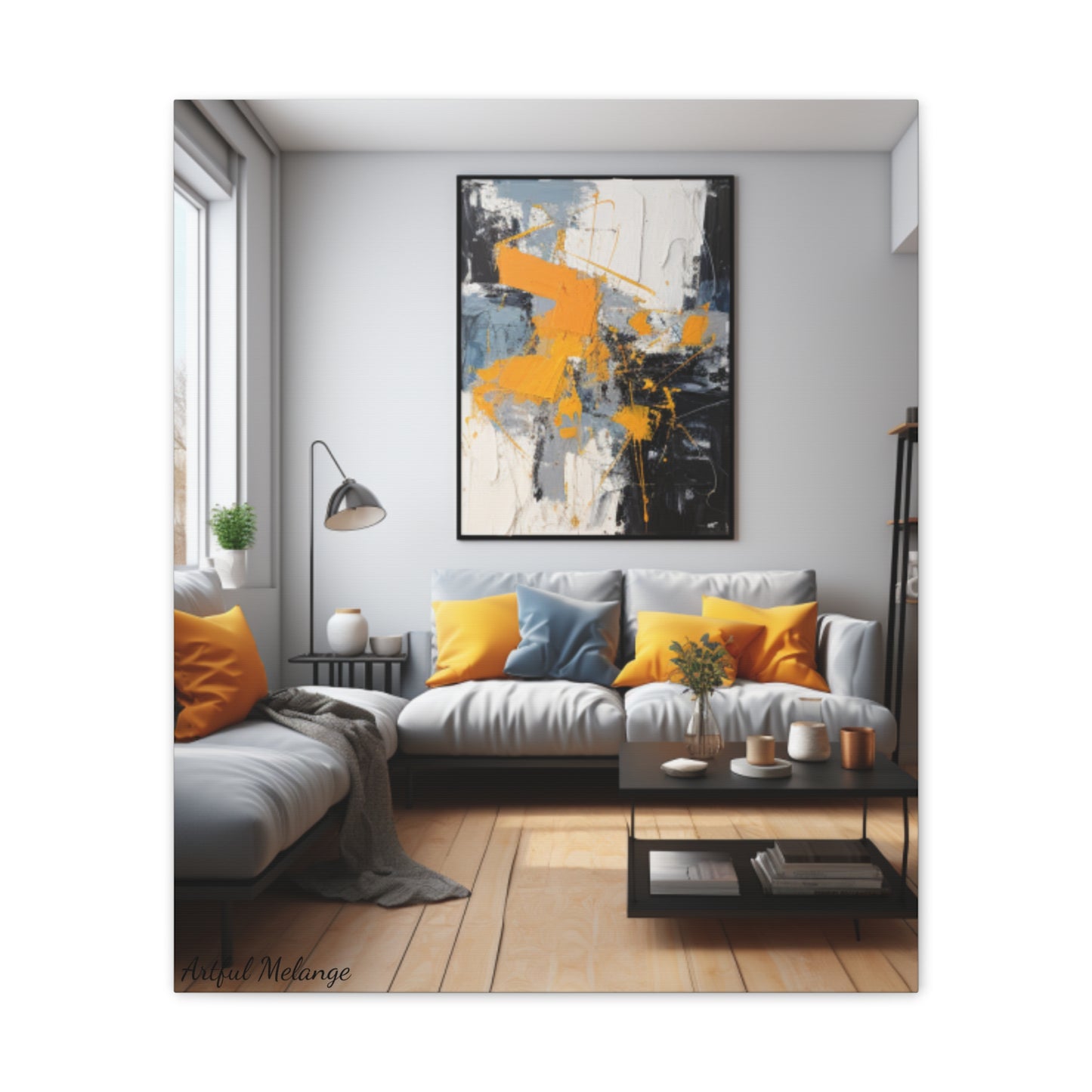 Timeless Elegance: Refined Yellow Hues Canvas Print for Sophisticated Living Spaces