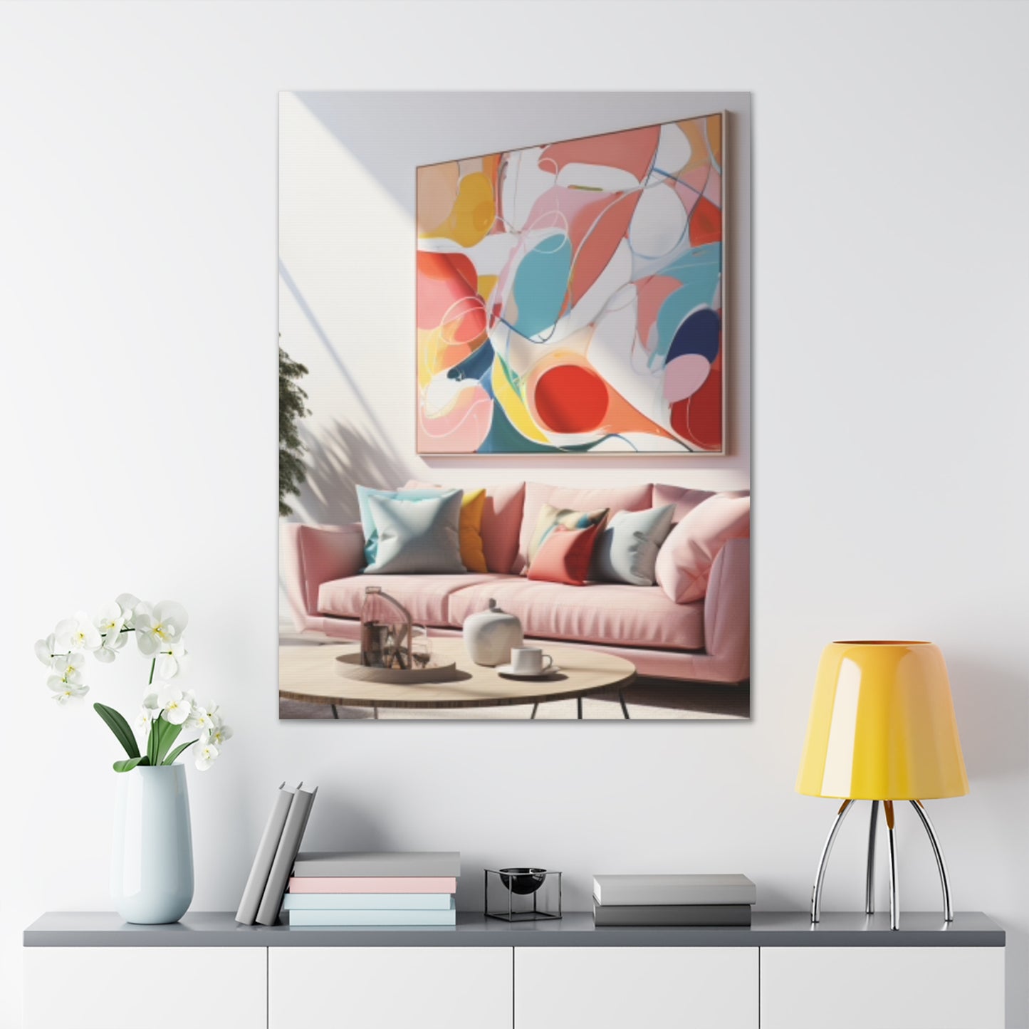 Timeless Elegance: Refined Pink Hues Canvas Print for Sophisticated Living Spaces