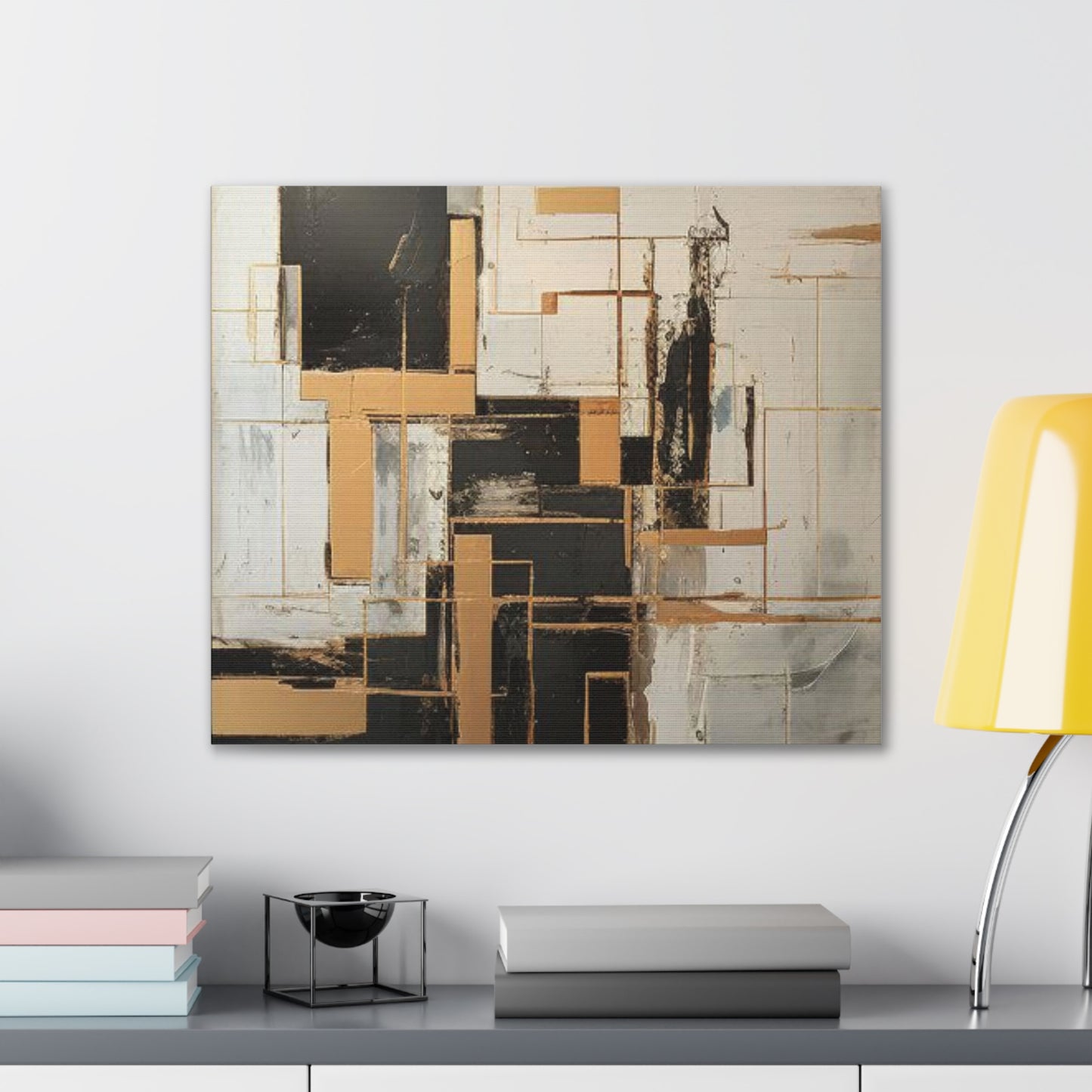 Gold and Black Elegance: A Symphony of Sophistication Canvas Print