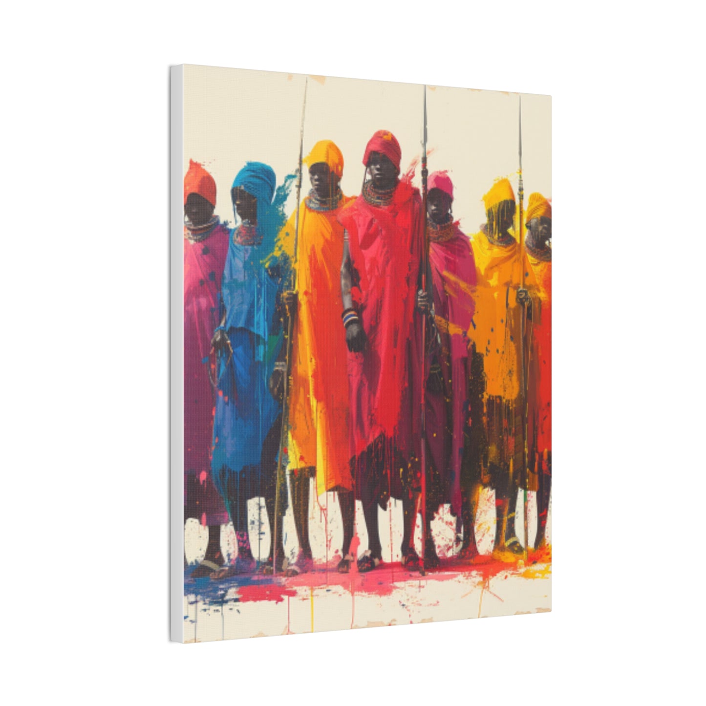 Masai Warriors Abstract Canvas Print