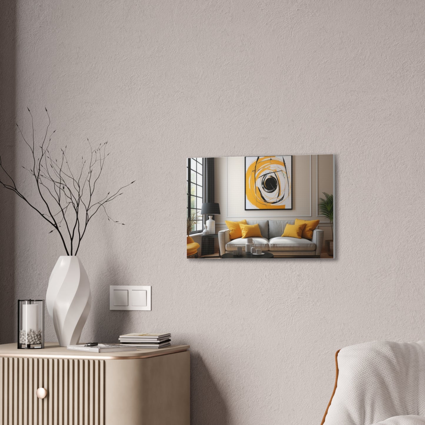 Timeless Elegance: Refined Yellow Hues Canvas Print for Sophisticated Living Spaces