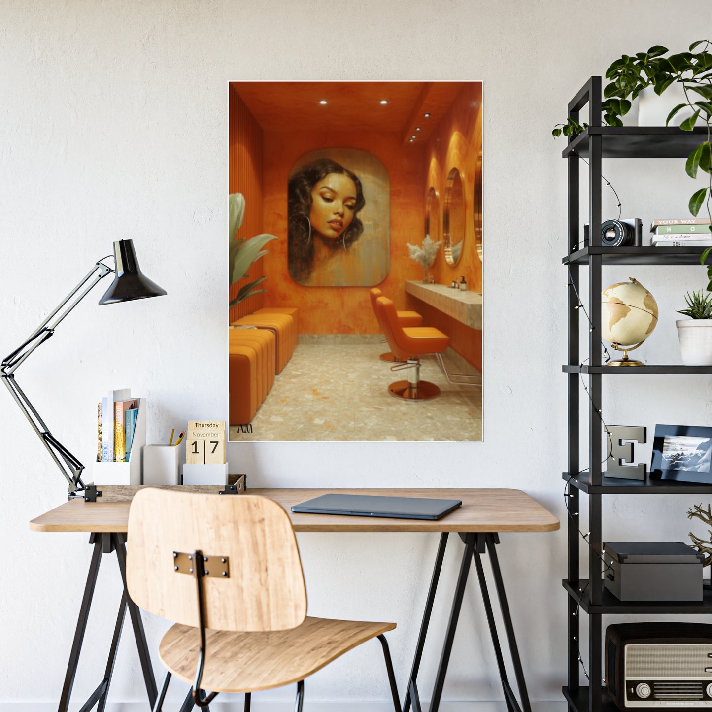 Black Hair Salon Interiors: Poster Prints Celebrating Style